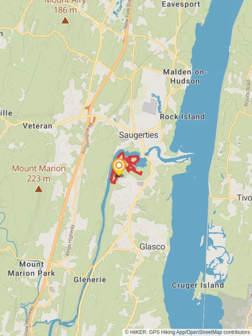 An image depicting the trail Esopus Bend Nature Preserve Loop and its surrounding area.