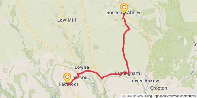 Yorkshire Historical Trail - Whitby to Leeds stage 8 Map