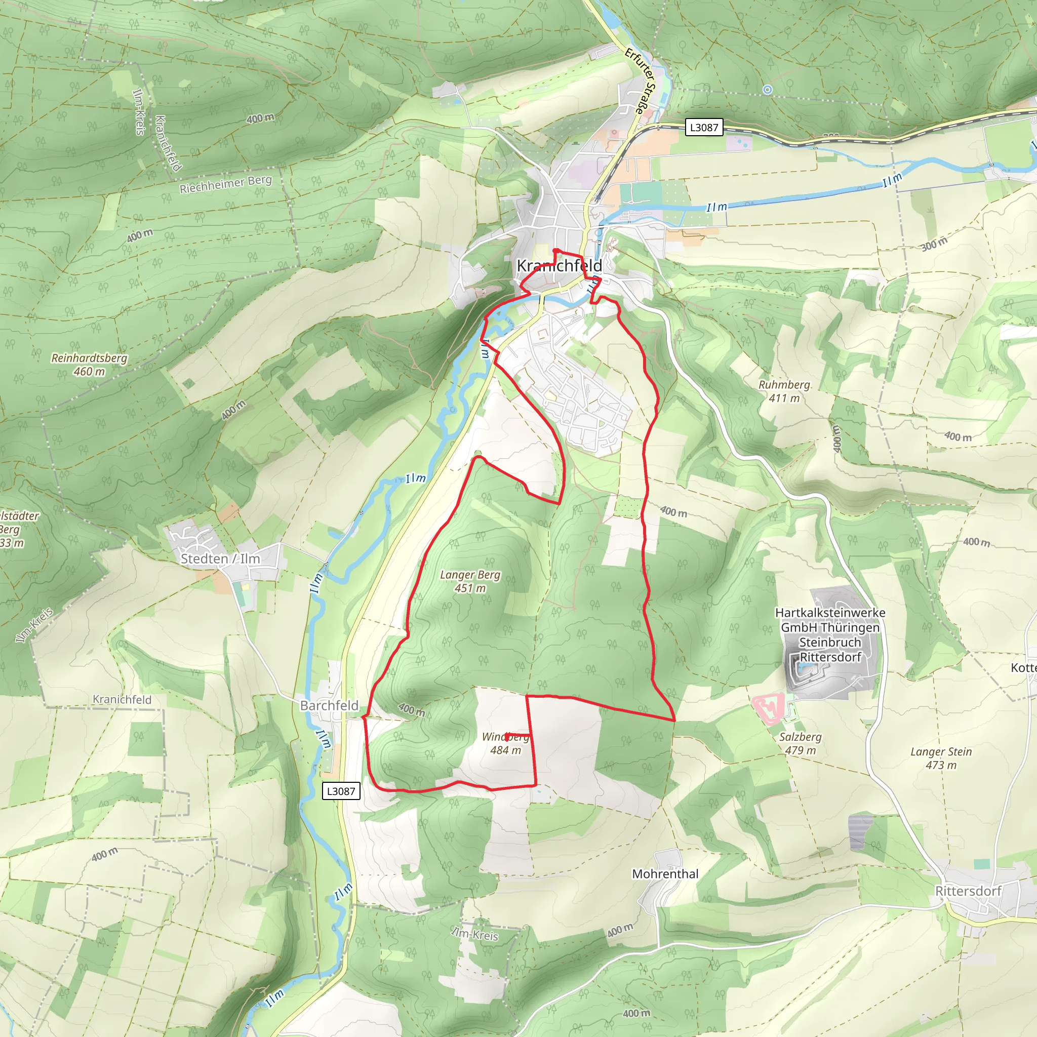 Kranich Rundwanderweg 5 mobile static map