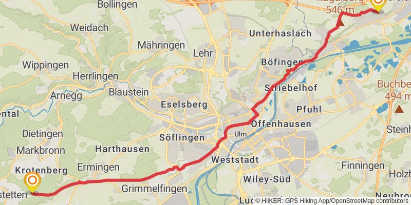 Schwäbische Alb Südrand - Weg HW 2 stage 6 Map