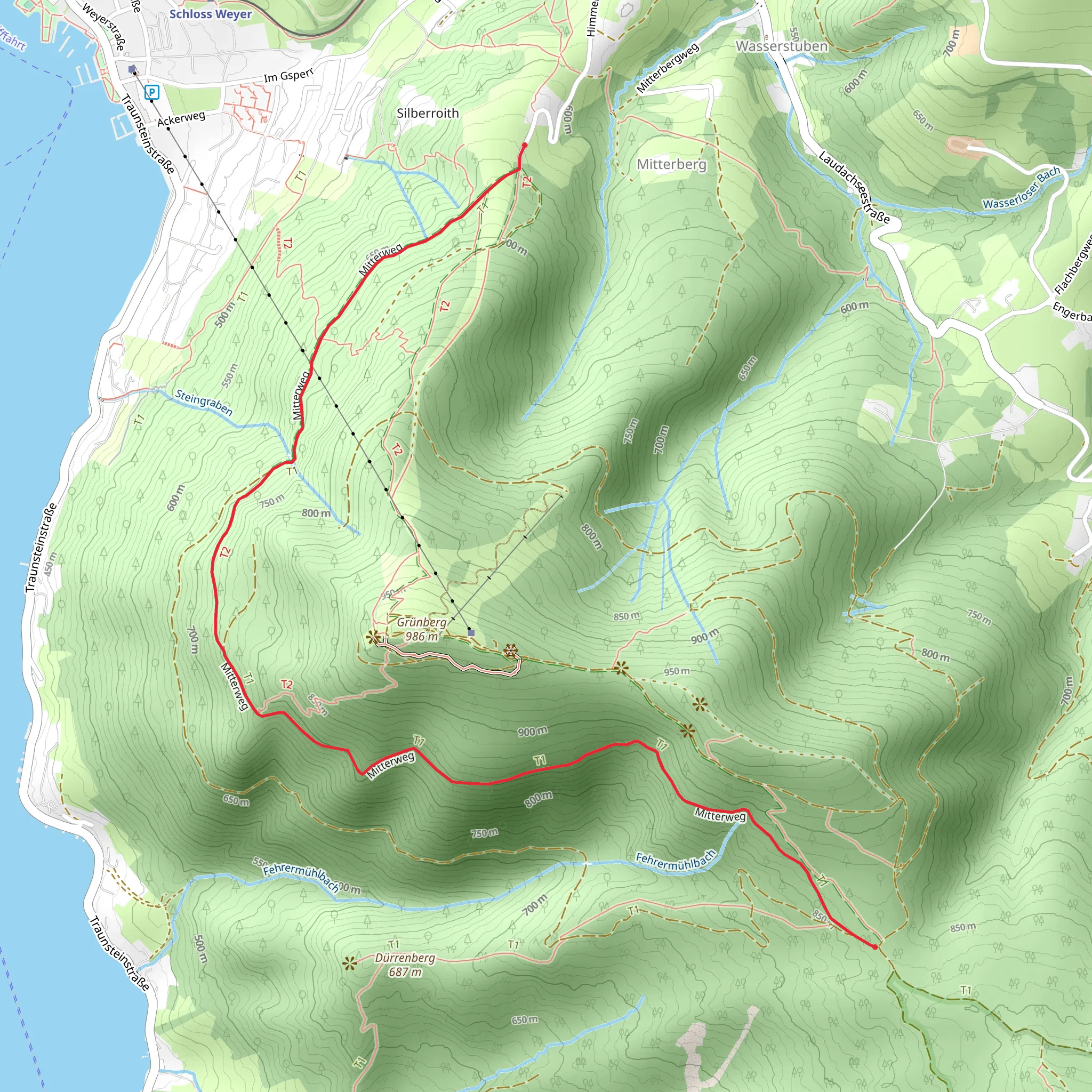 Mitterweg in Gmunden mobile static map