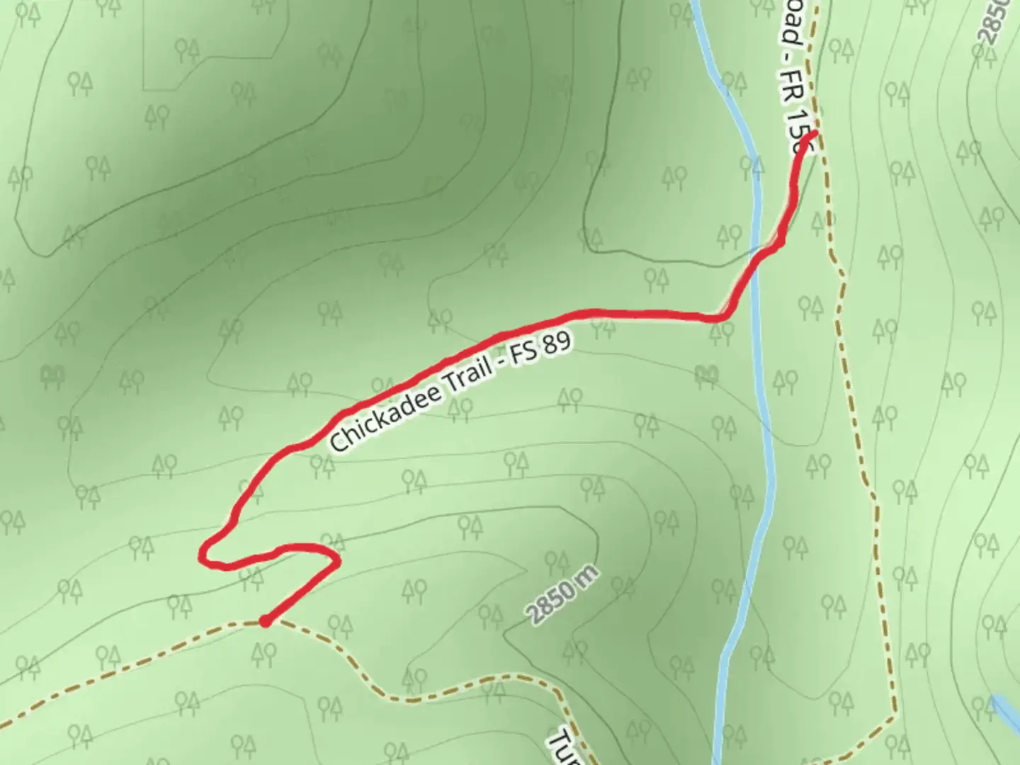 An image depicting the trail Chickadee Trail and its surrounding area.