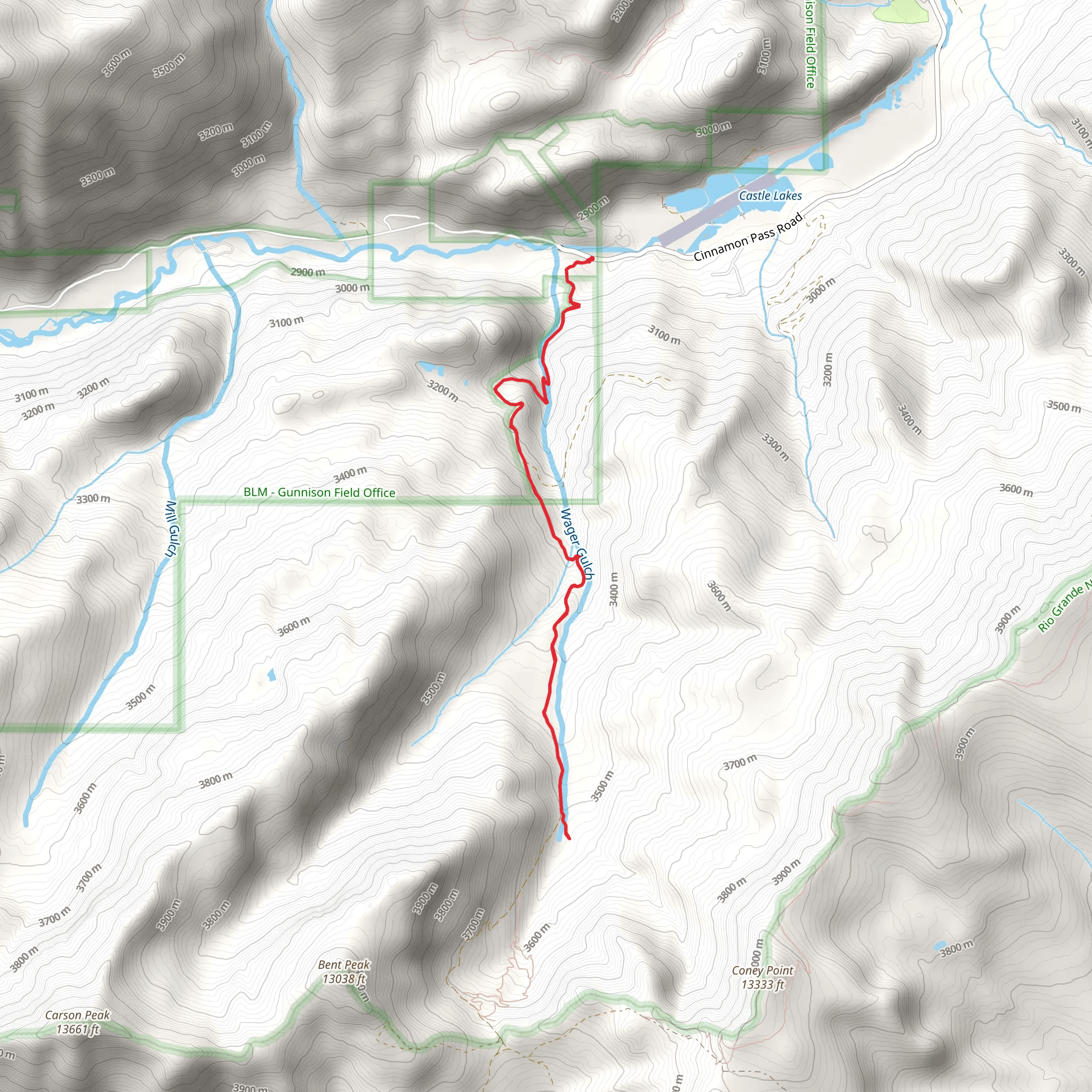 Wager Gulch - Carson mobile static map