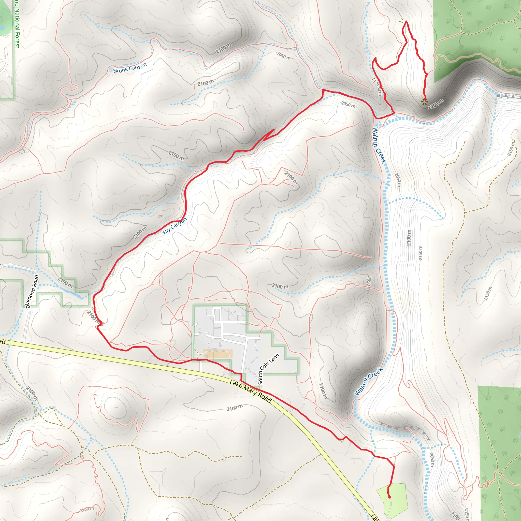 Fay Canyon and Arizona Trail mobile static map