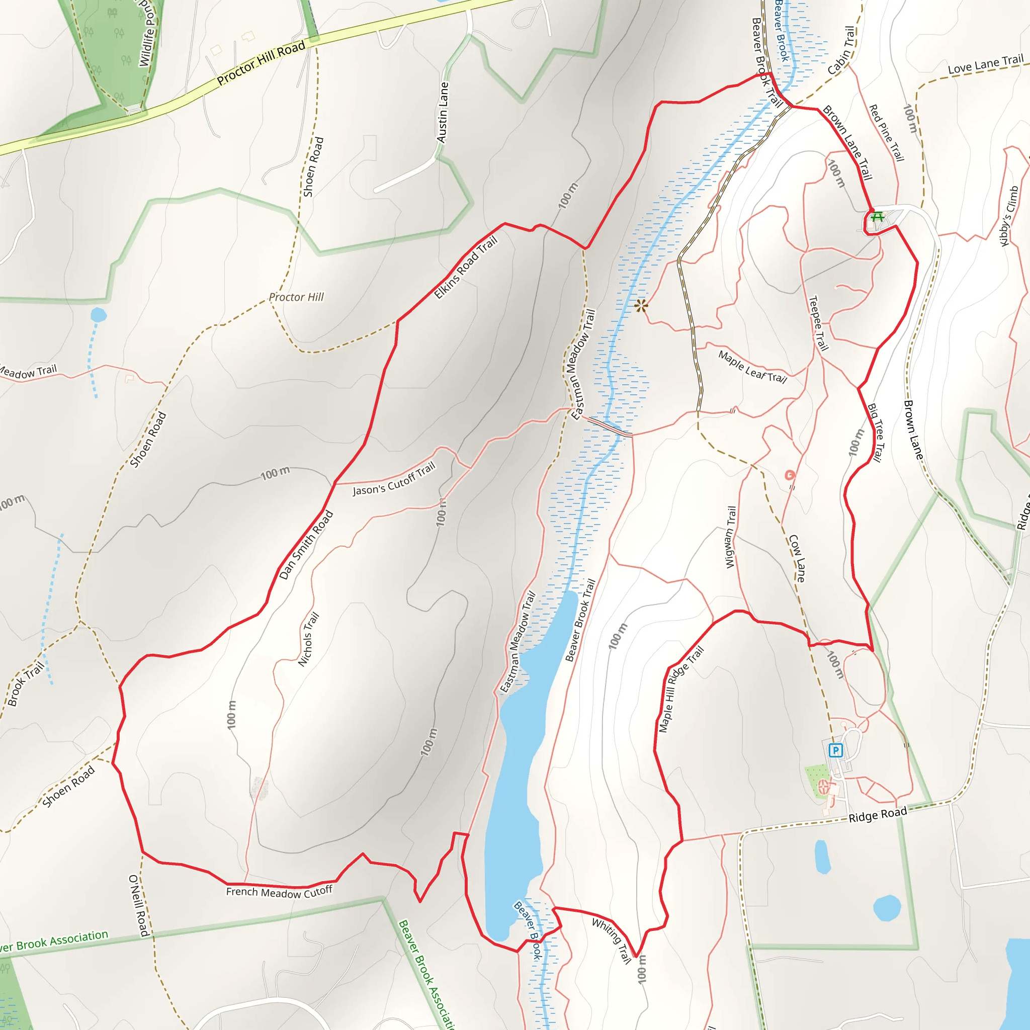 Maple Hill Gardens and Eastman Meadow Loop Trail mobile static map