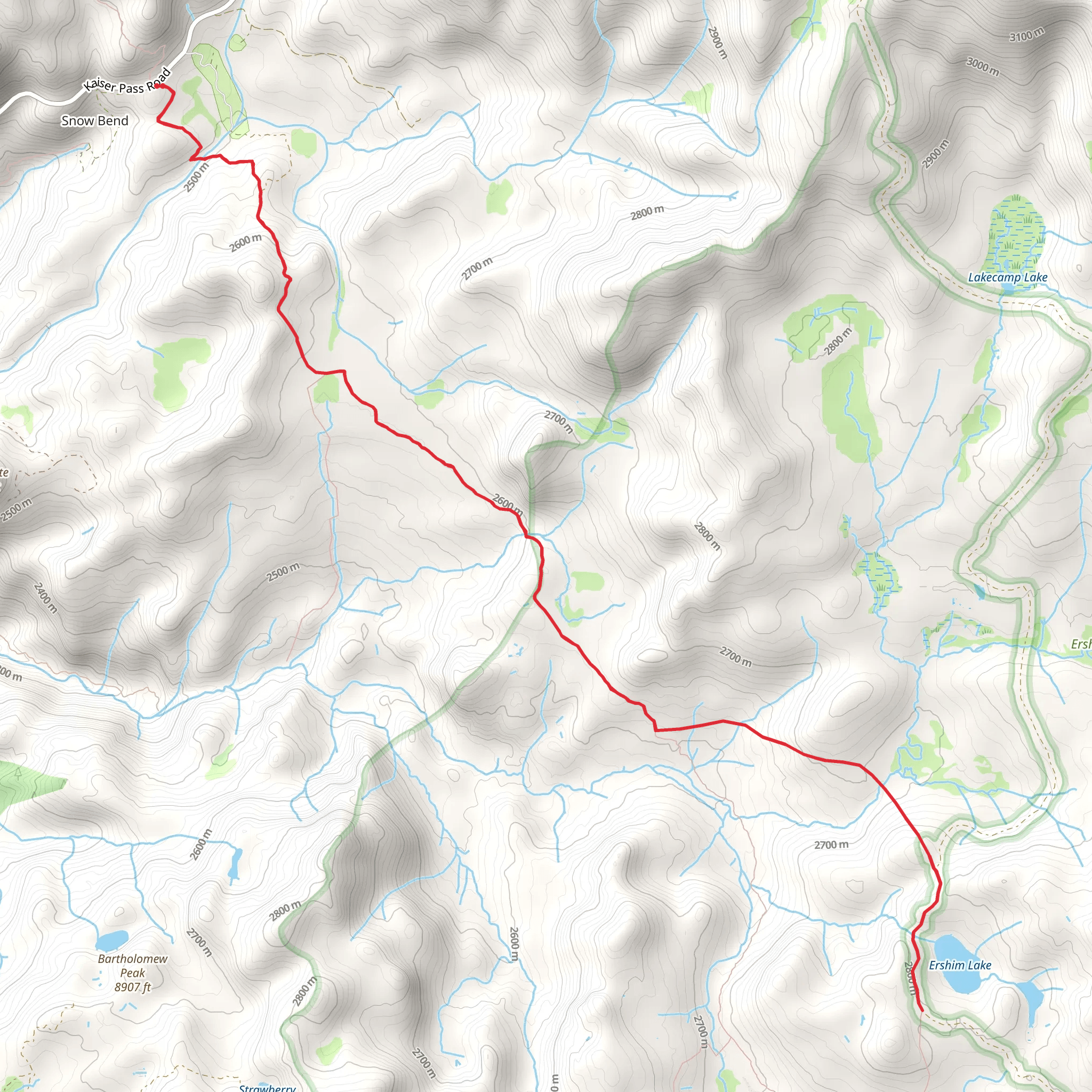 Ershim Lake Trail mobile static map