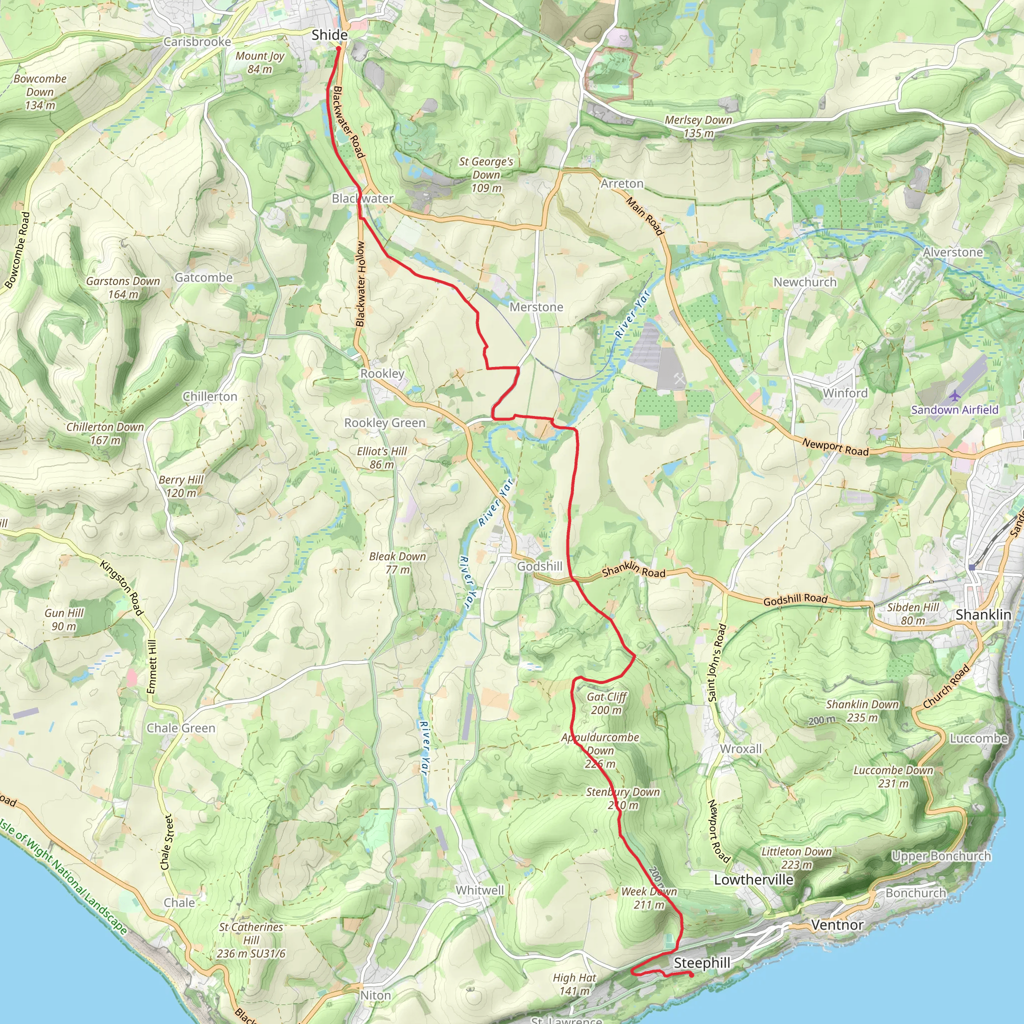 Stenbury Trail mobile static map