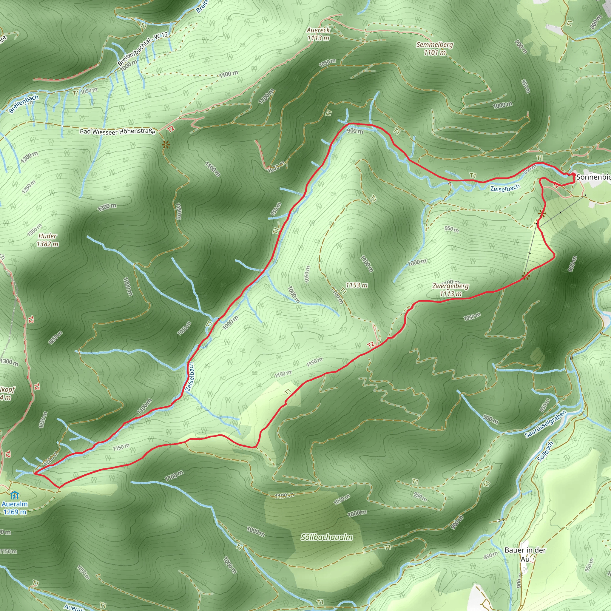 Zwergelberg Peak and Maximiliansweg Loop mobile static map