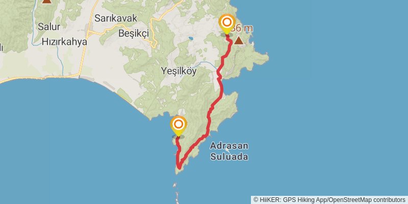 Lycian Way stage 21 Map
