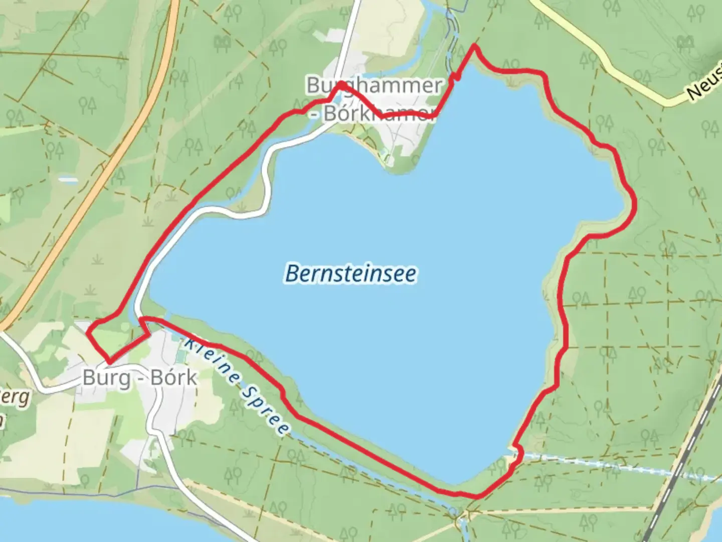 An image depicting the trail Bernstein See Loop and its surrounding area.