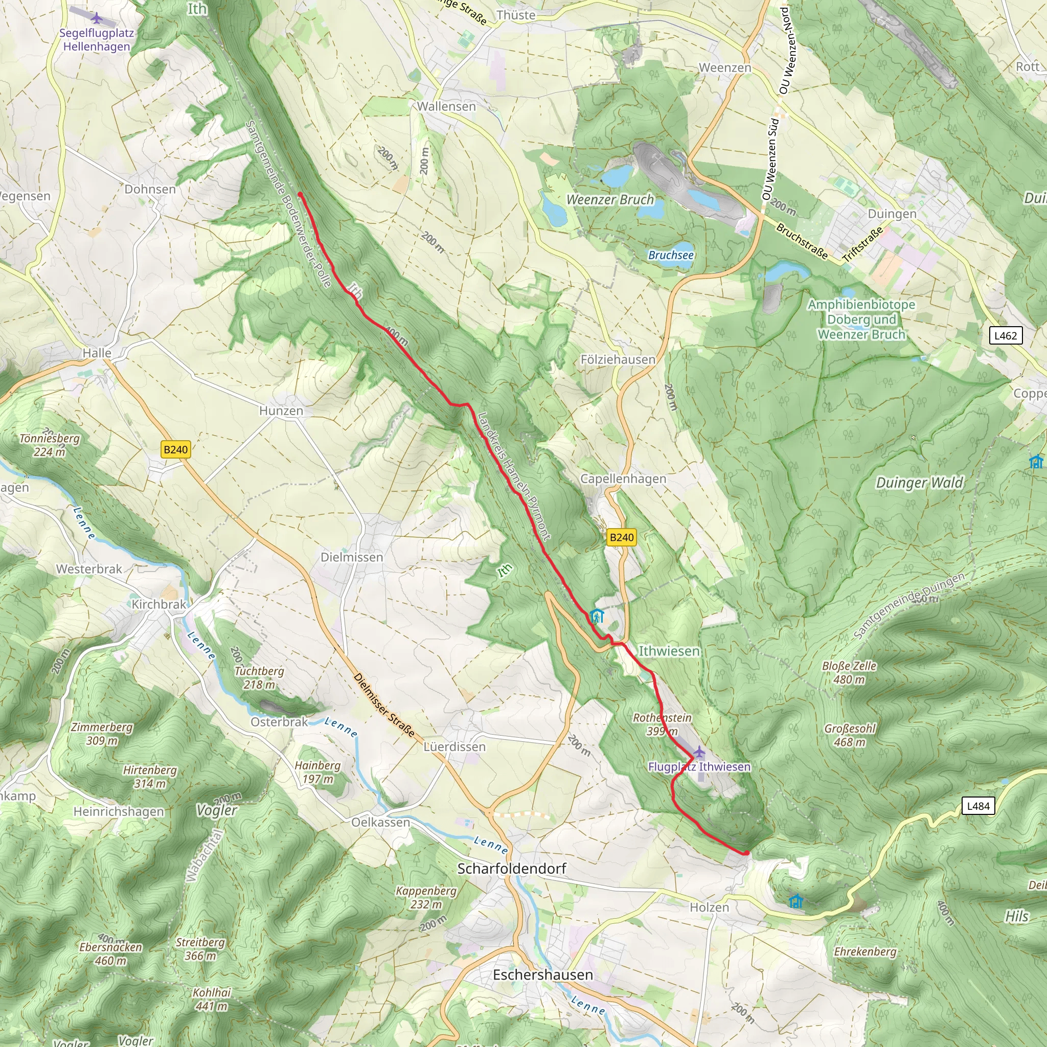 Donser Wald to Holzen Walk via Rothesteinhöhle mobile static map