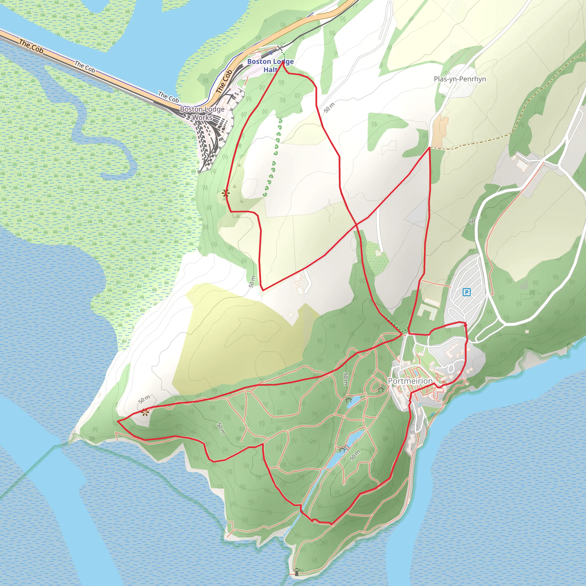 Portmeirion Loop mobile static map