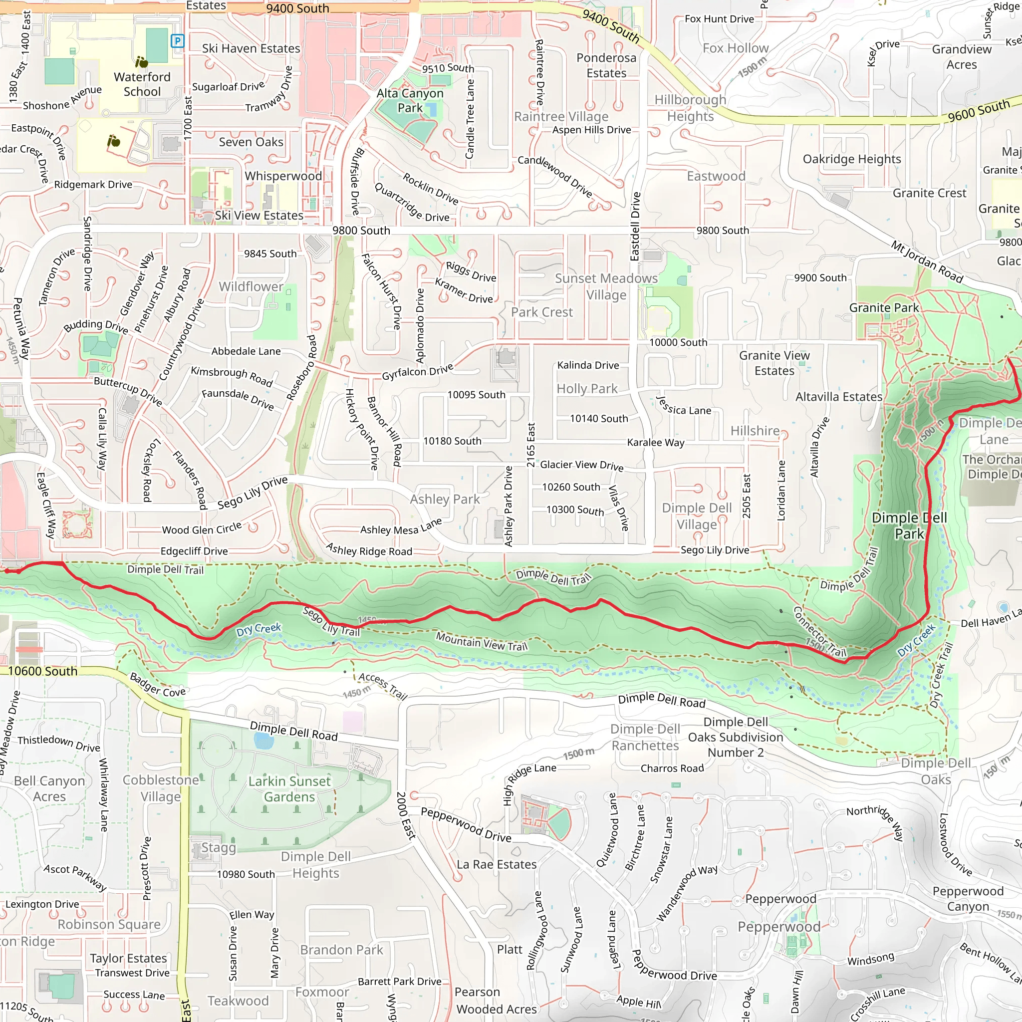 Sego Lily Trail mobile static map