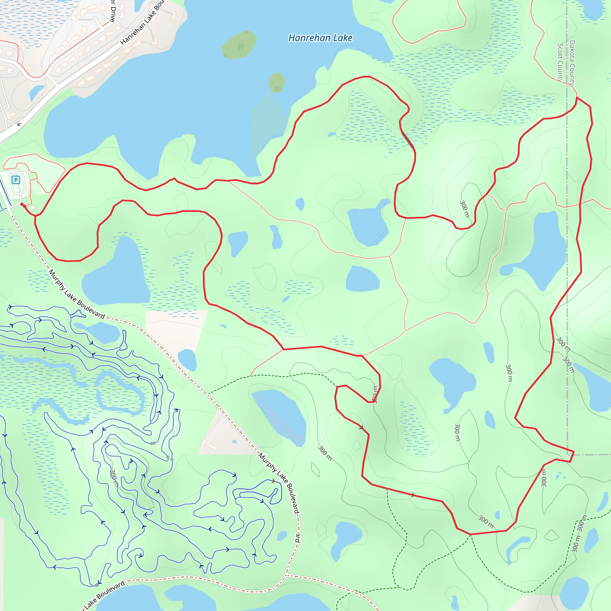 Hanrehan Lake Southside Loop mobile static map