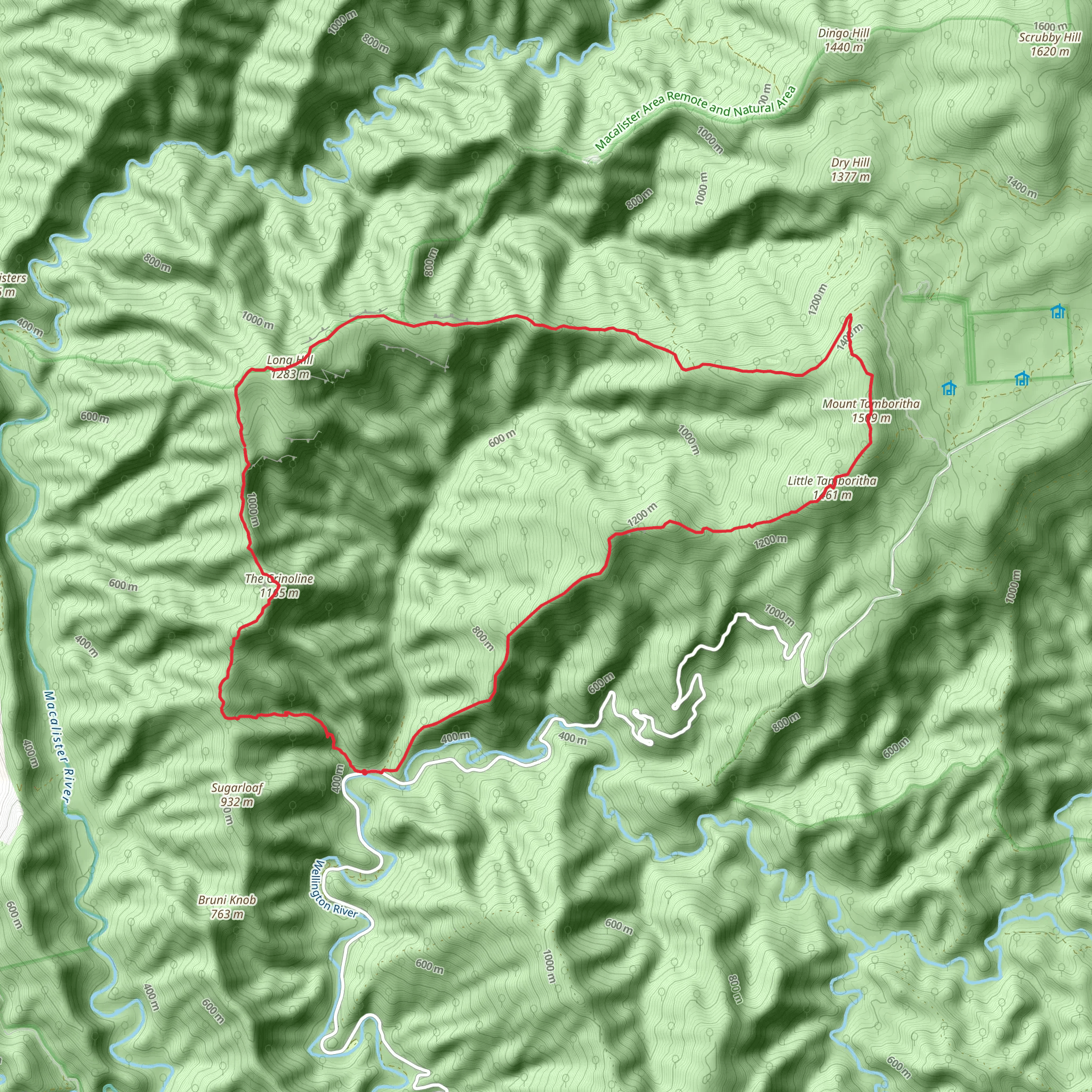 Mount Ligar and Tamboritha Trail mobile static map
