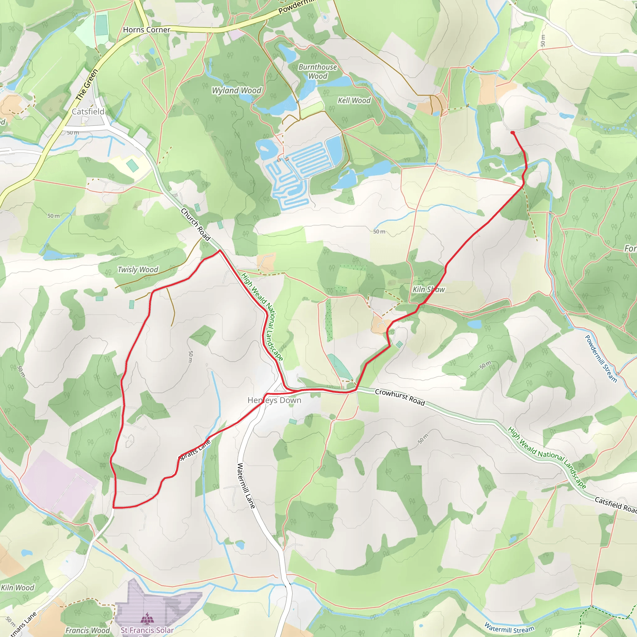 Henley Down Loop mobile static map