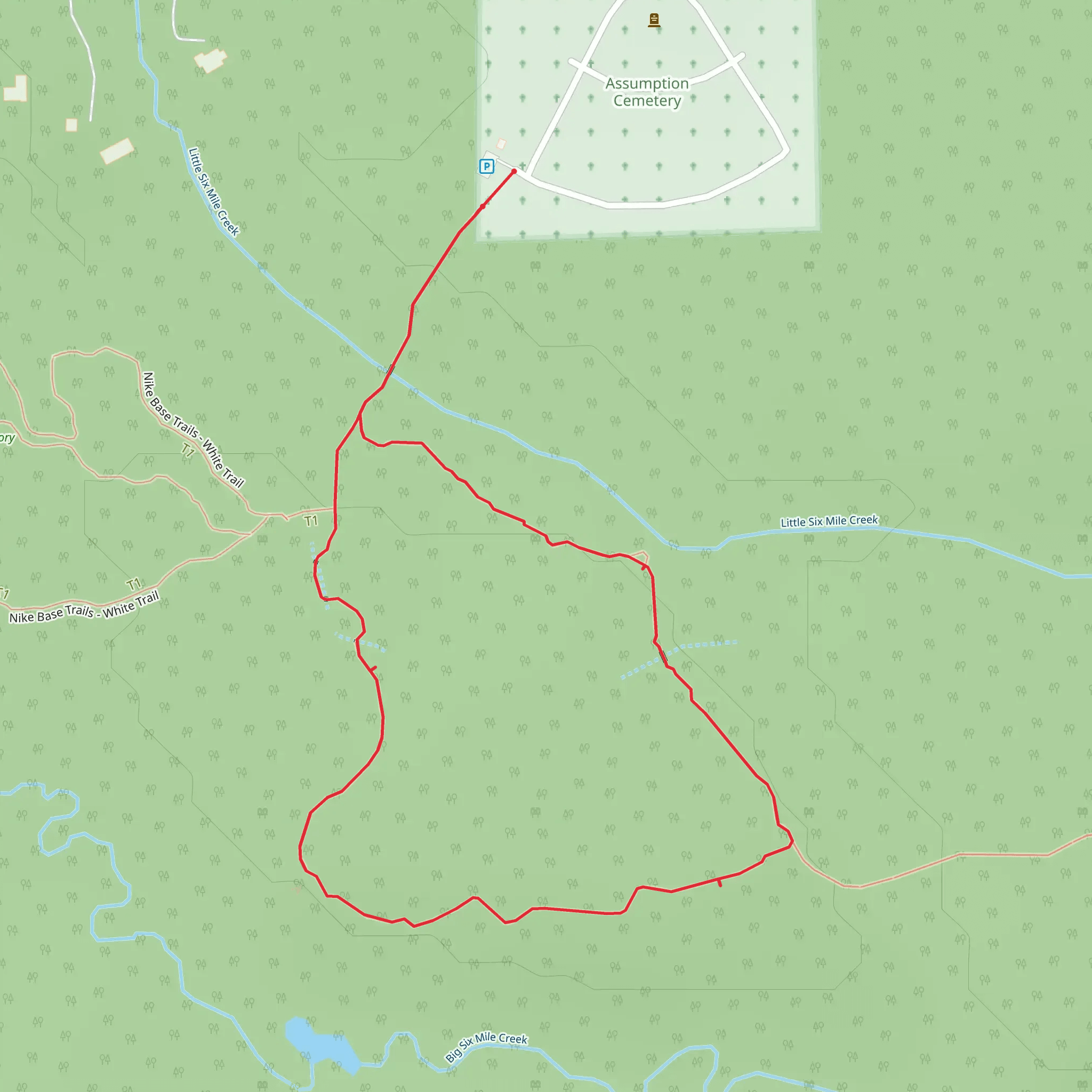 Little Sixmile and Big Creek Loop mobile static map
