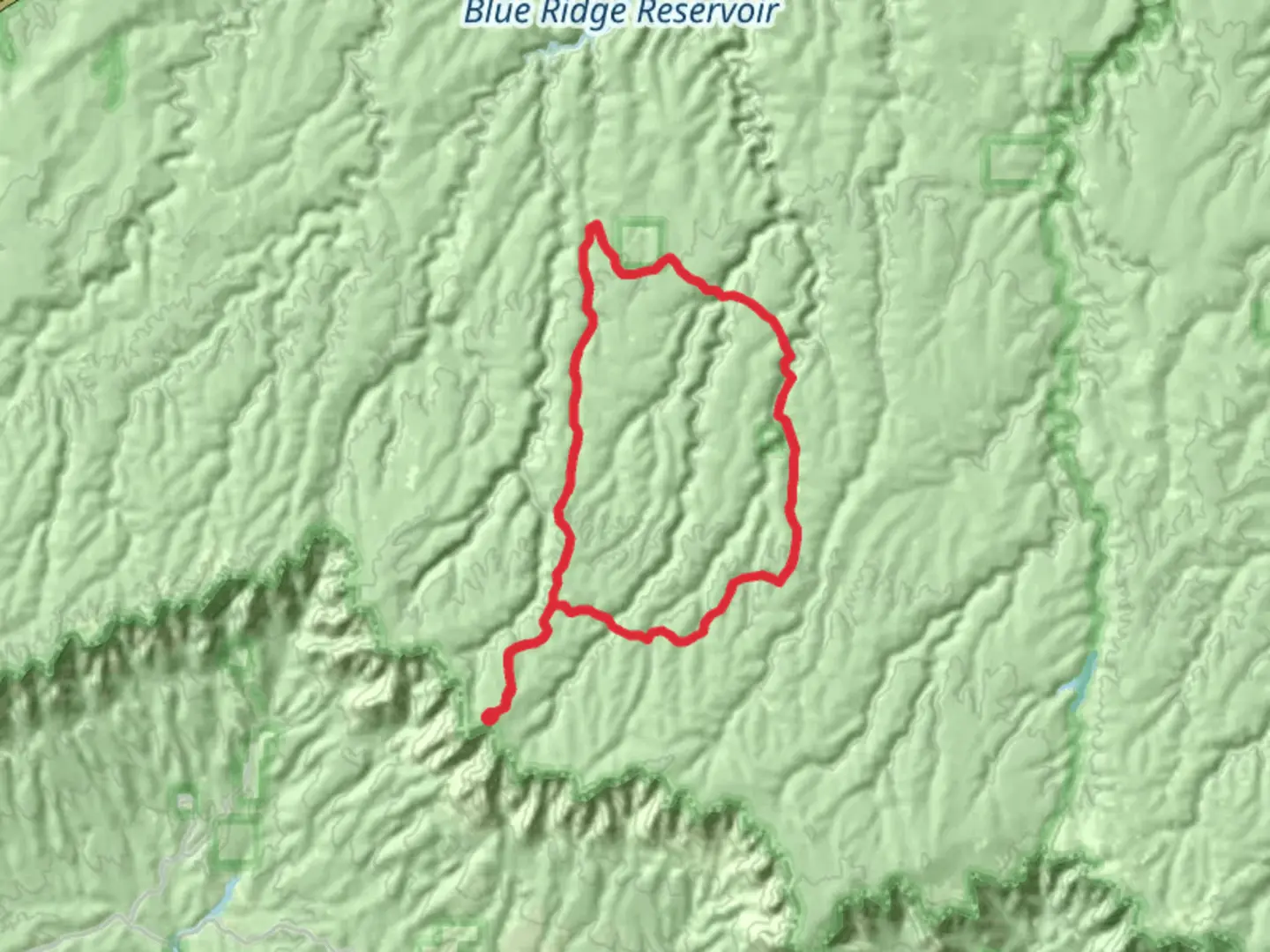 An image depicting the trail Cabin Loop - Houston Brothers and U Bar Trail and its surrounding area.