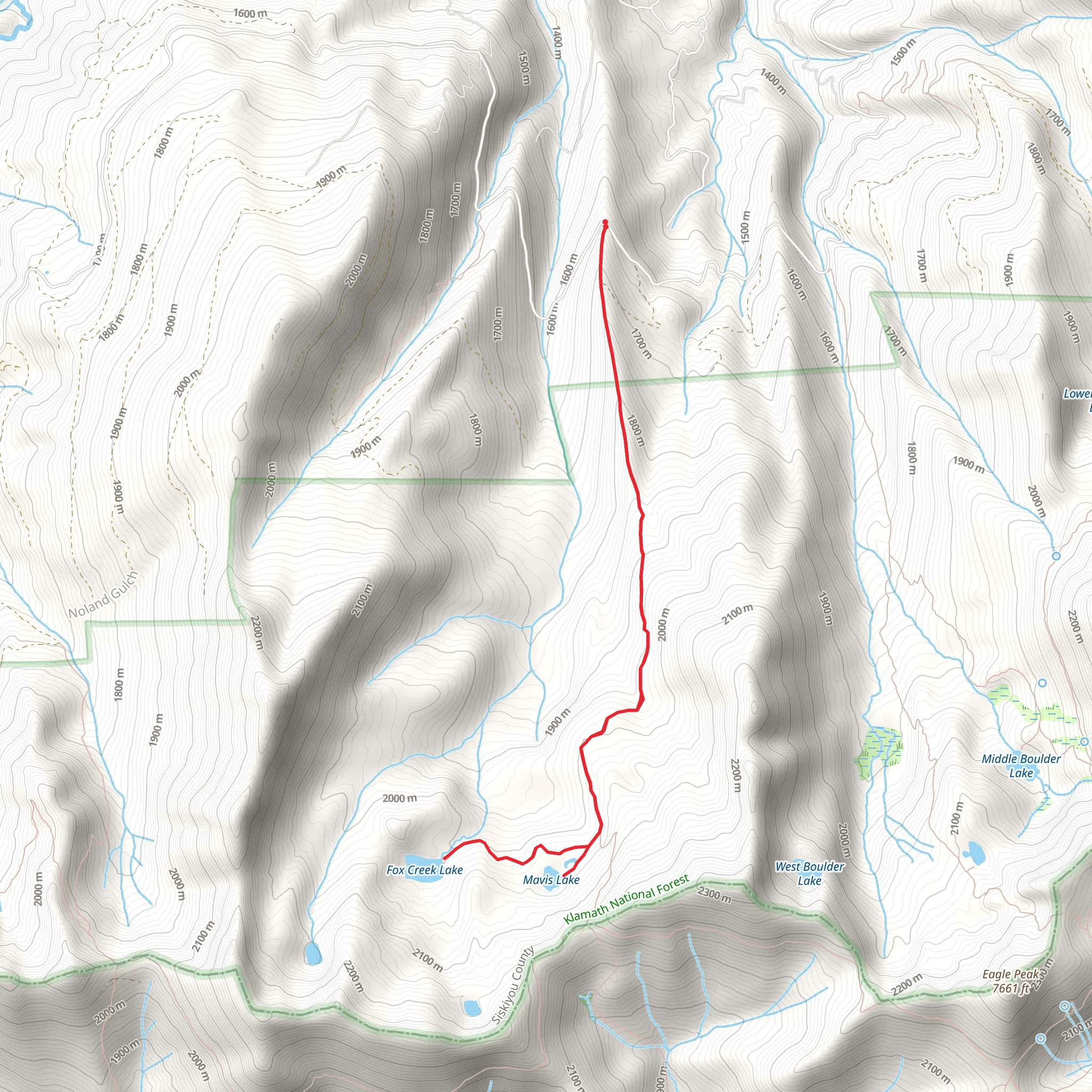 Mavis Lake and Fox Creek Lake Trail mobile static map