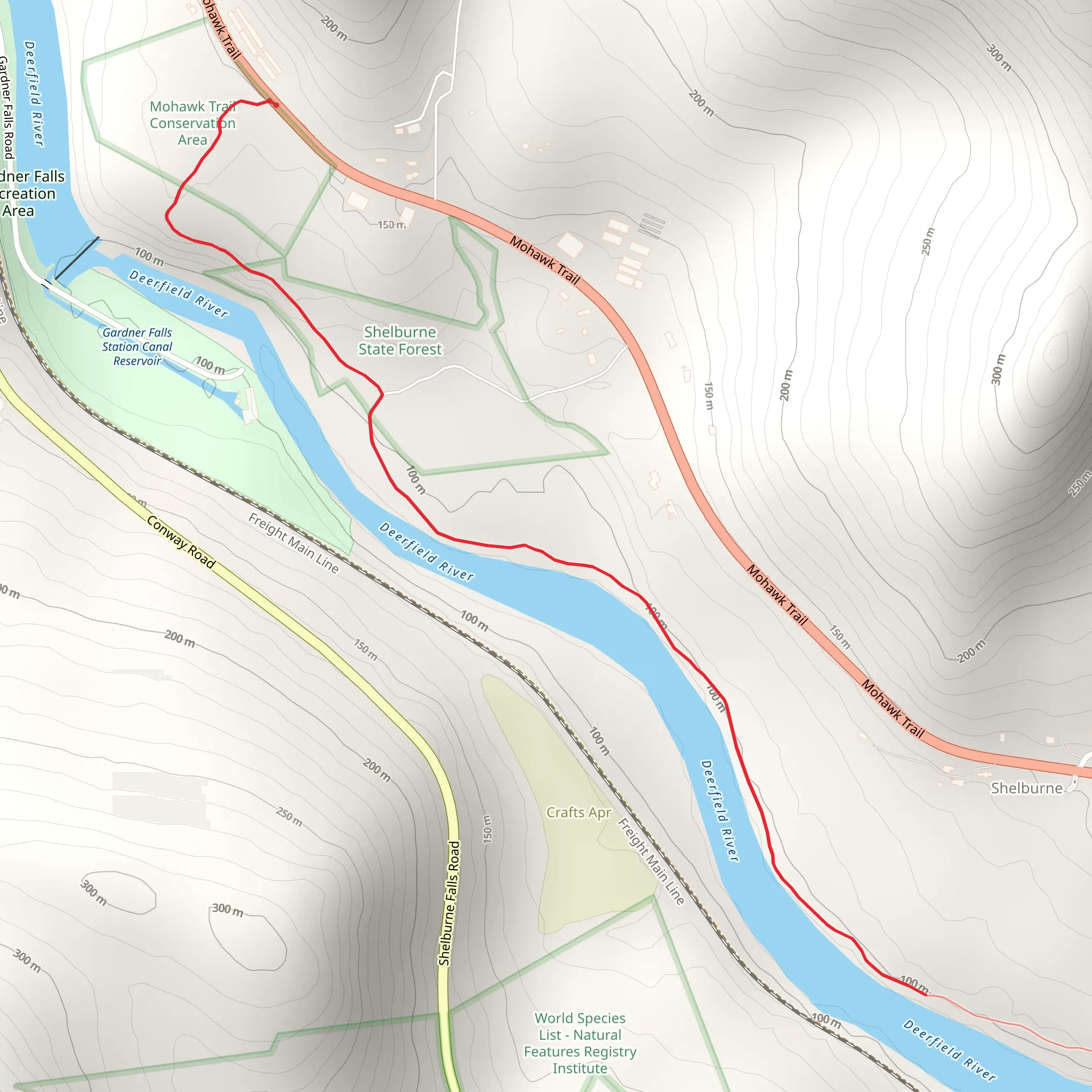 Shelburne State Forest from Mahawk Trail mobile static map