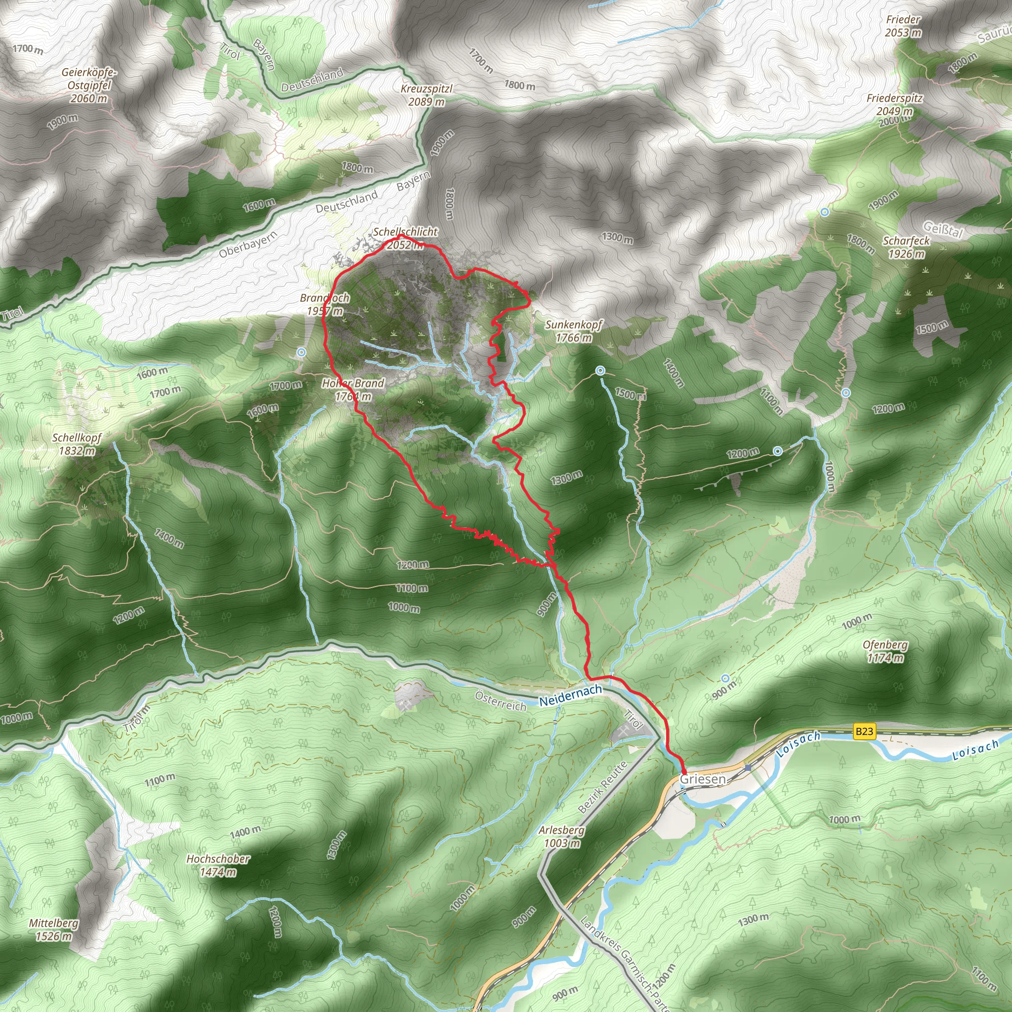 Brandjoch and Schellschlicht Loop mobile static map