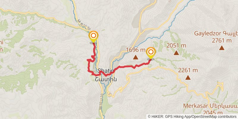 Transcaucasian Trail - Armenia stage 27 Map