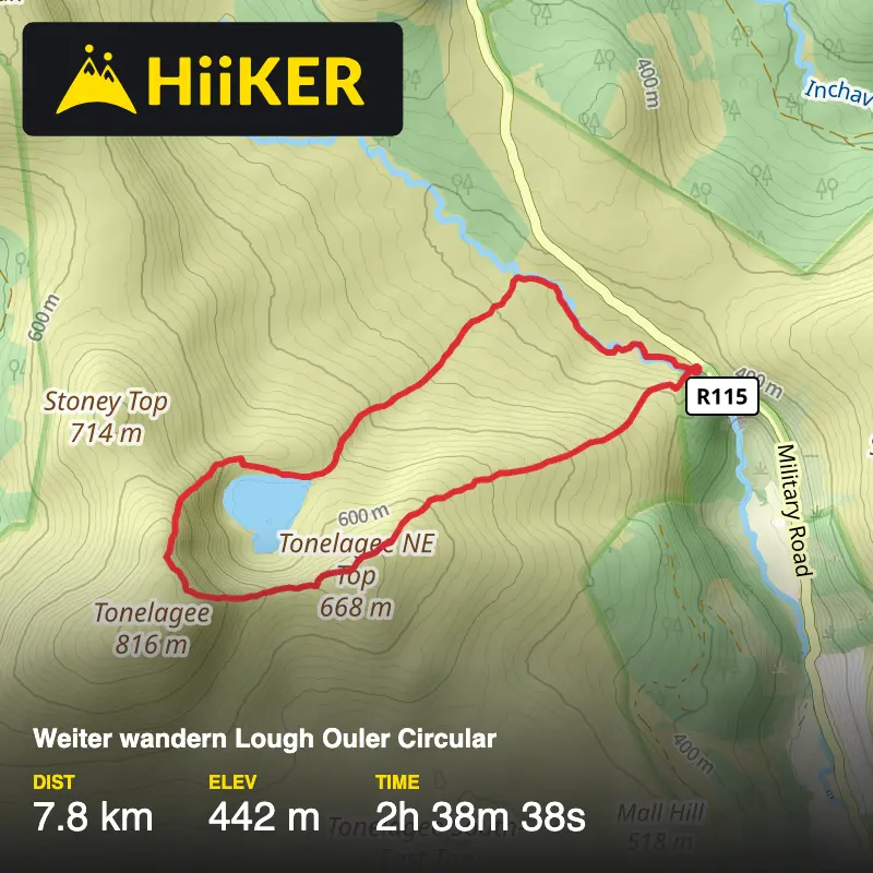 A map preview of the recording Weiter wandern Lough Ouler Circular.
