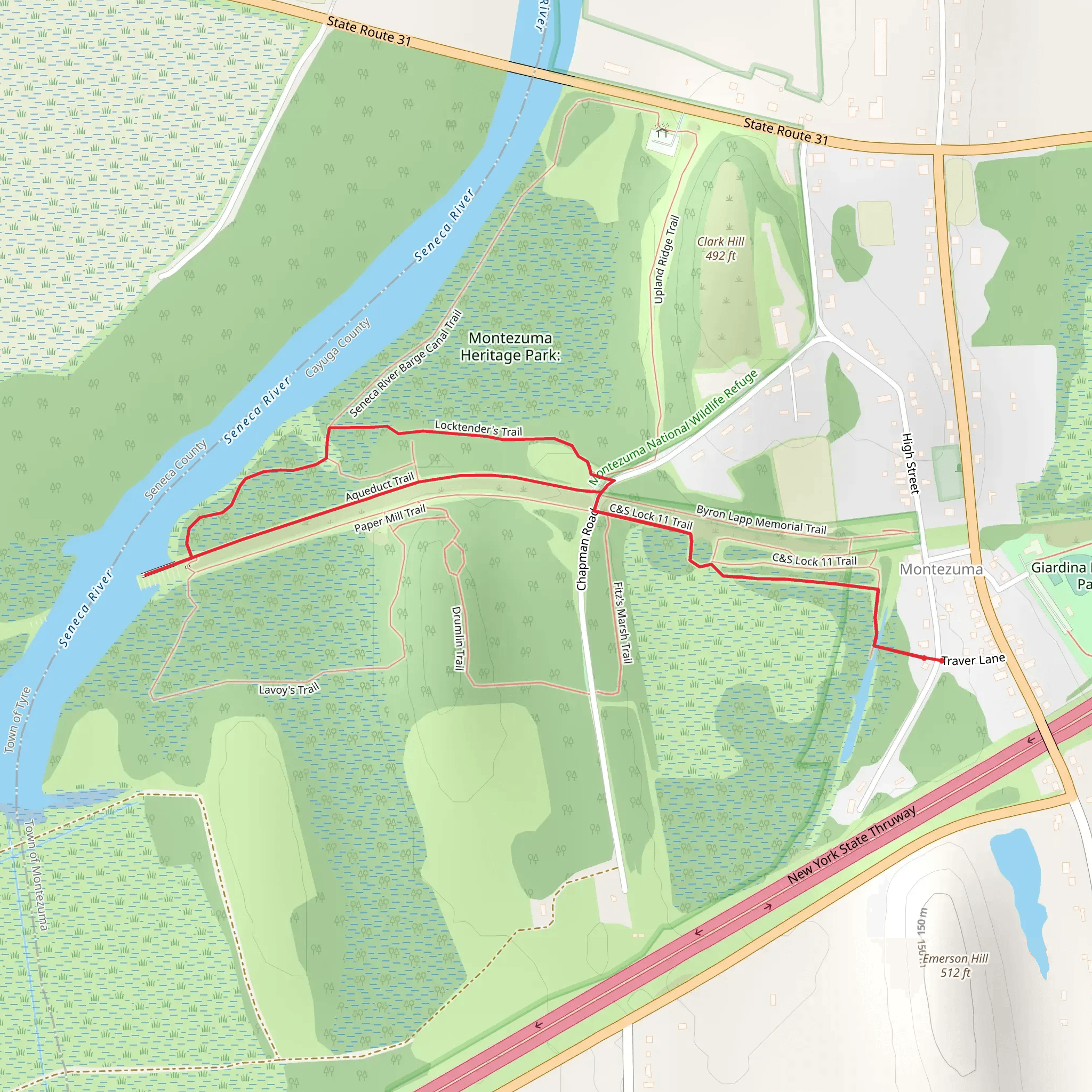 Seneca River Loop from High Street mobile static map