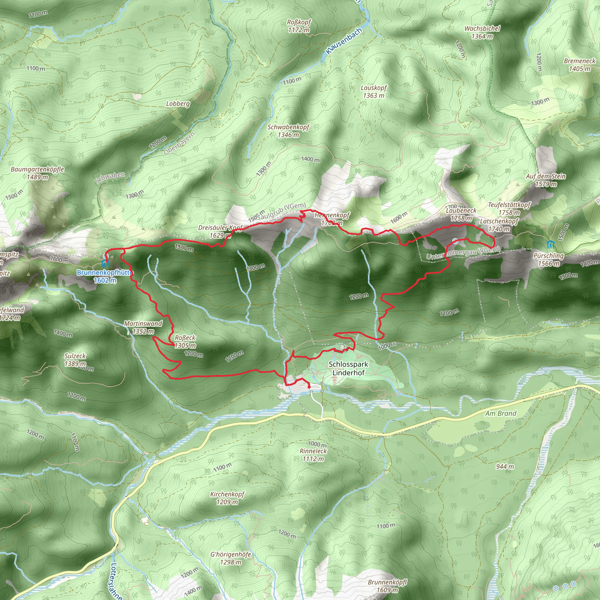 Hennenkopf Loop - Linderwald mobile static map