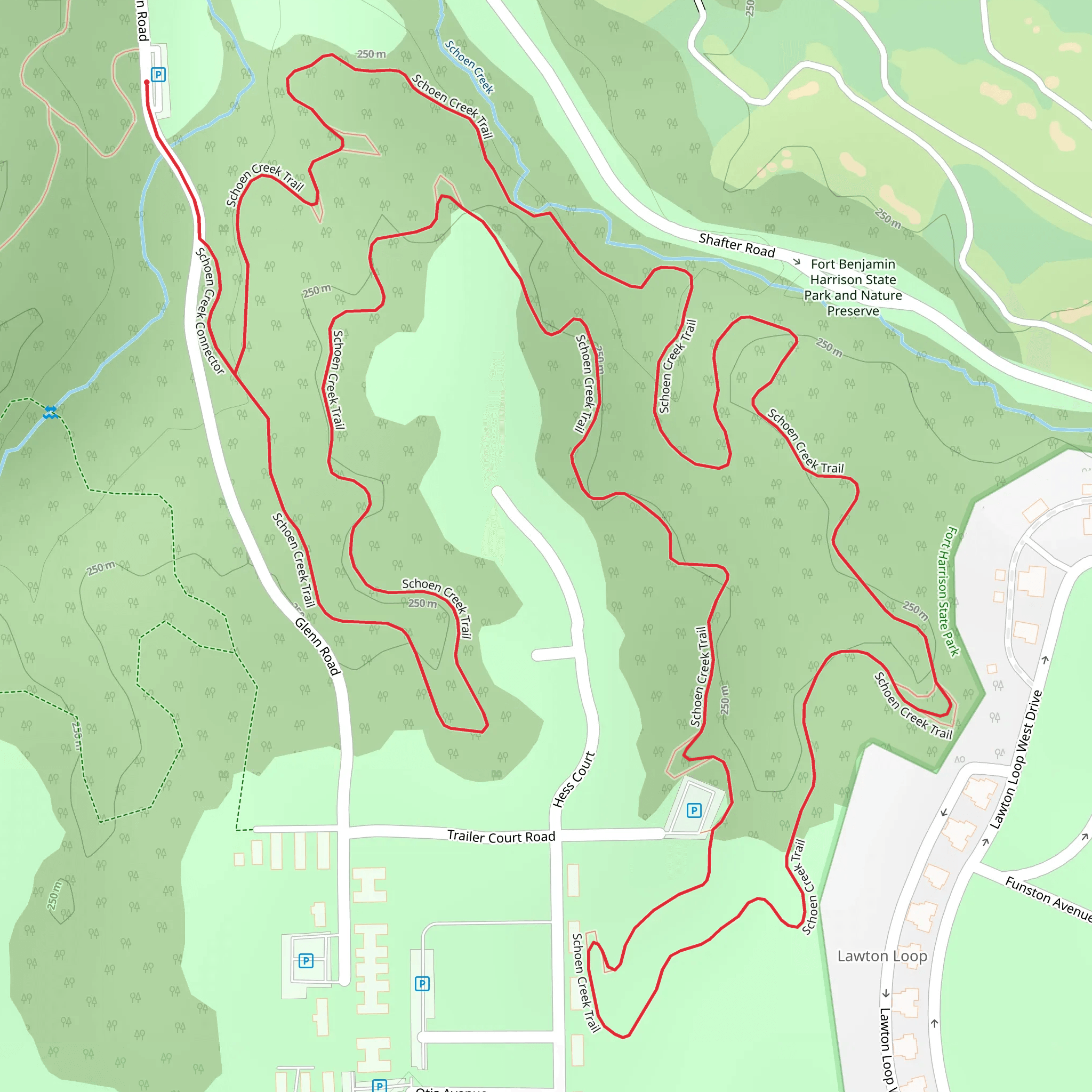 Schoen Creek Loop Trail mobile static map