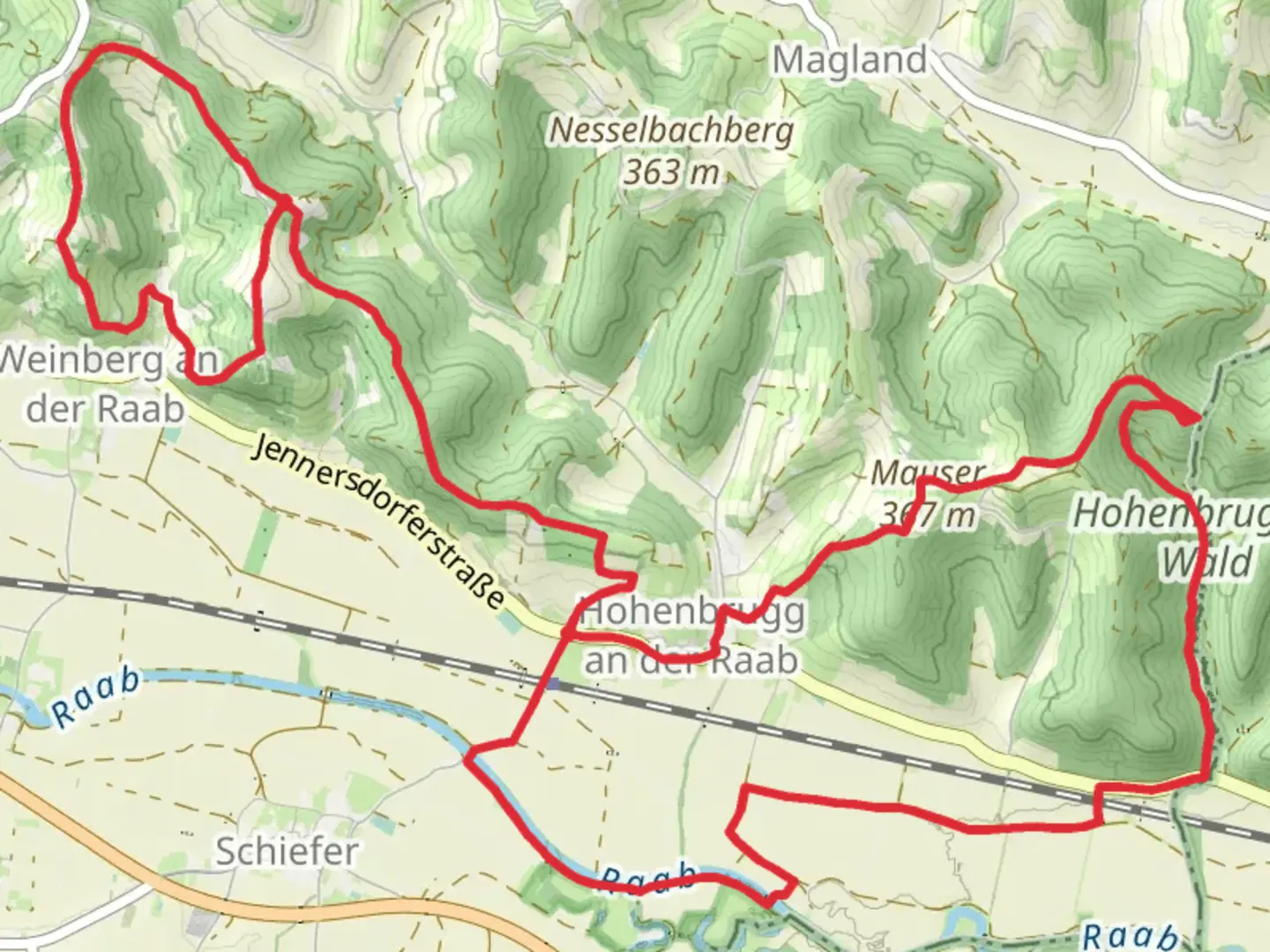 An image depicting the trail Maria Theresian Border Trail and its surrounding area.