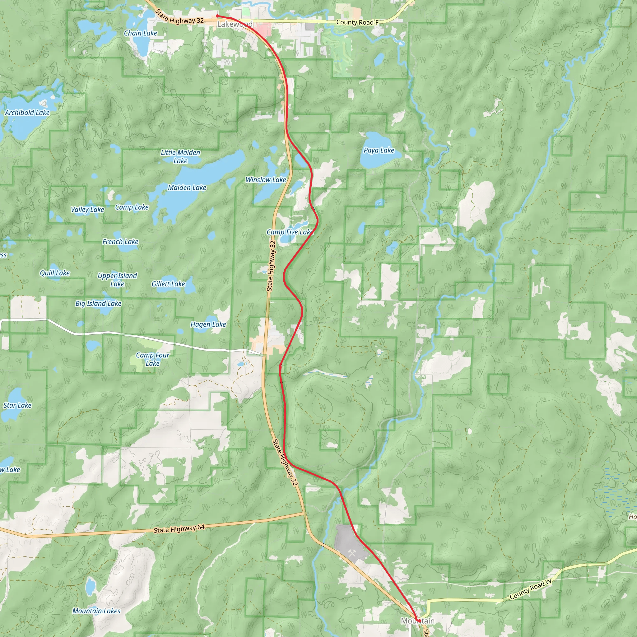 Nicolet State Trail Point to Point mobile static map