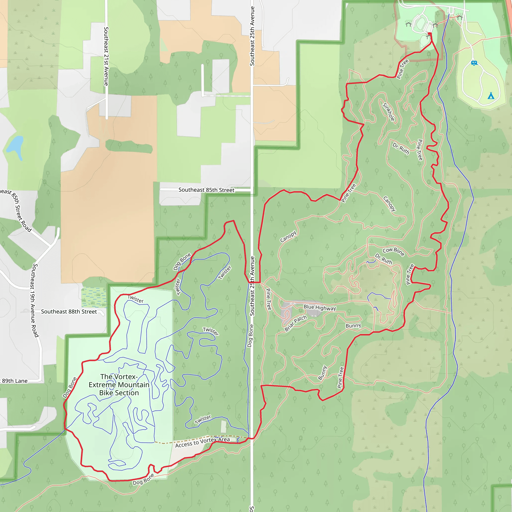 Pine Tree Loop mobile static map
