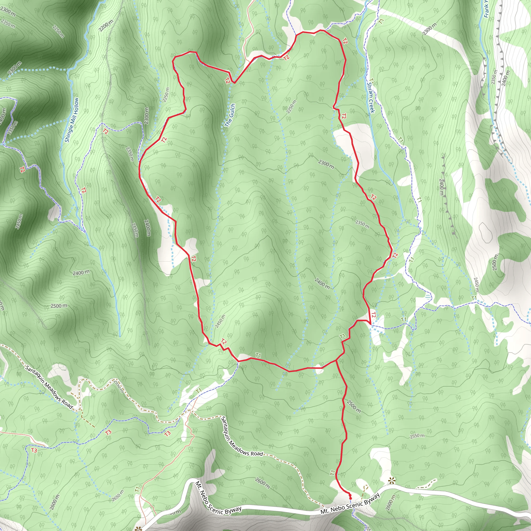 Sheepherder Hill Trail and Shram Creek Trail mobile static map