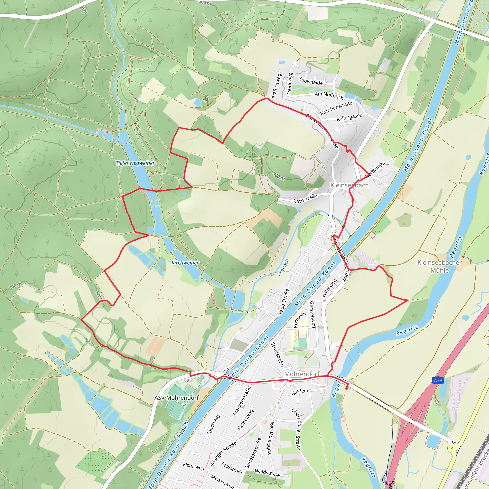 Tiefenwegweiher via Wanderweg Erlangen mobile static map