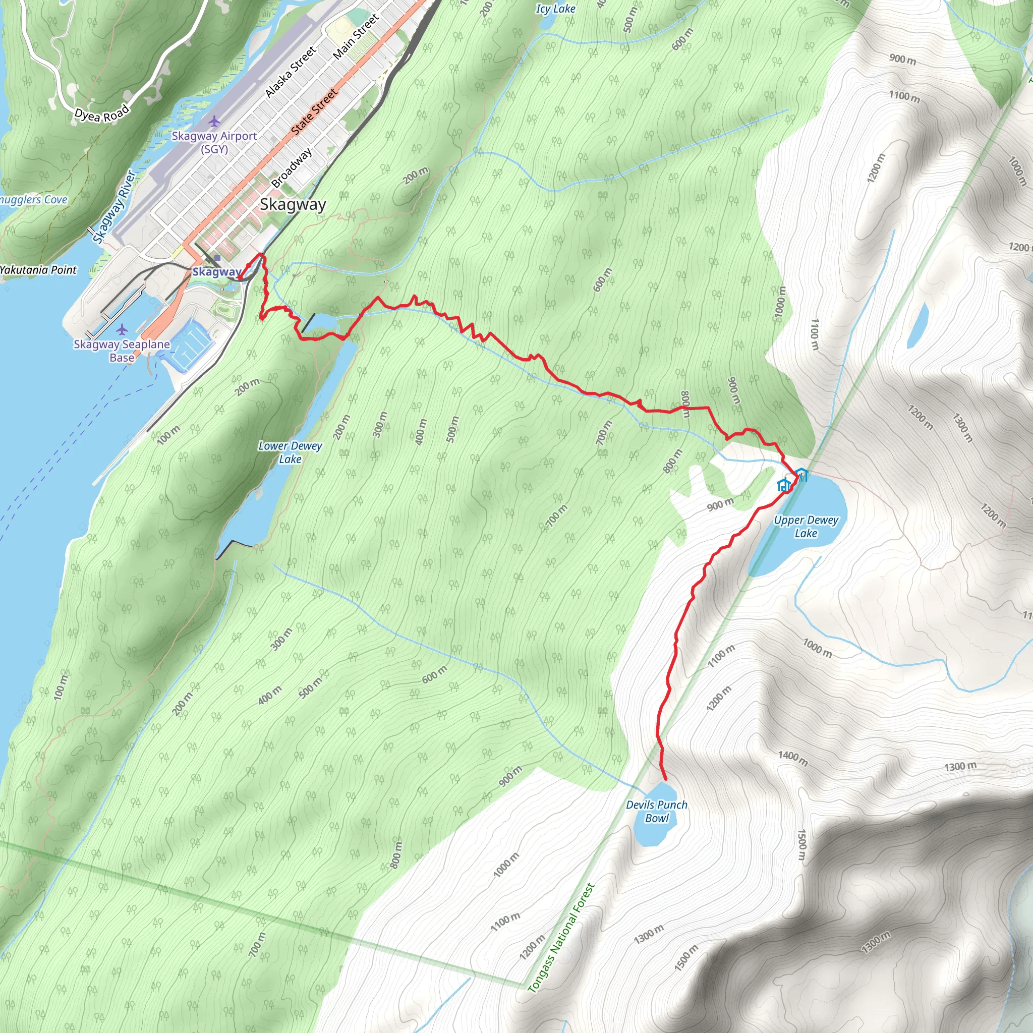 Devils Punch Bowl from Congress Way mobile static map