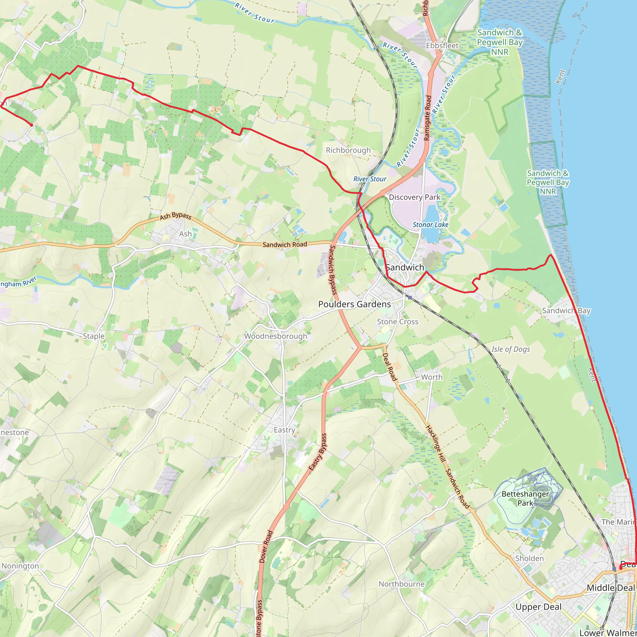 Preston to Deal Walk mobile static map