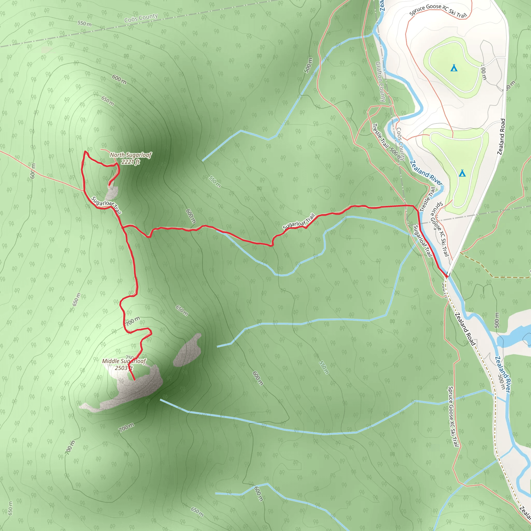 Sugarloaf Trail mobile static map