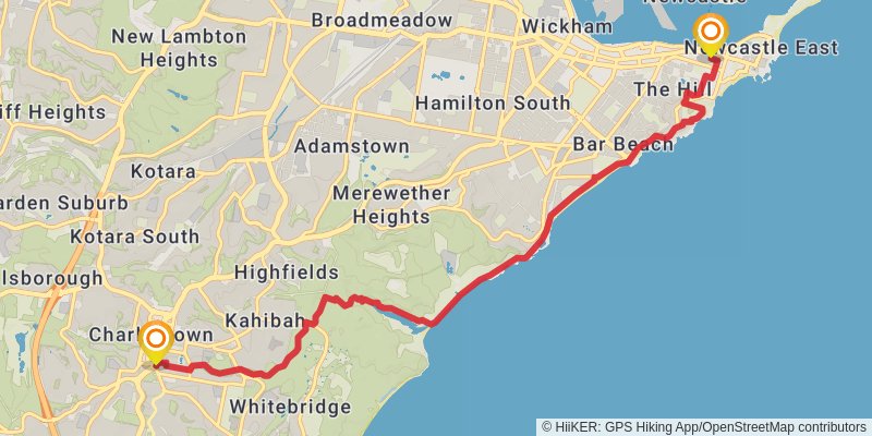 The Great North Walk stage 16 Map