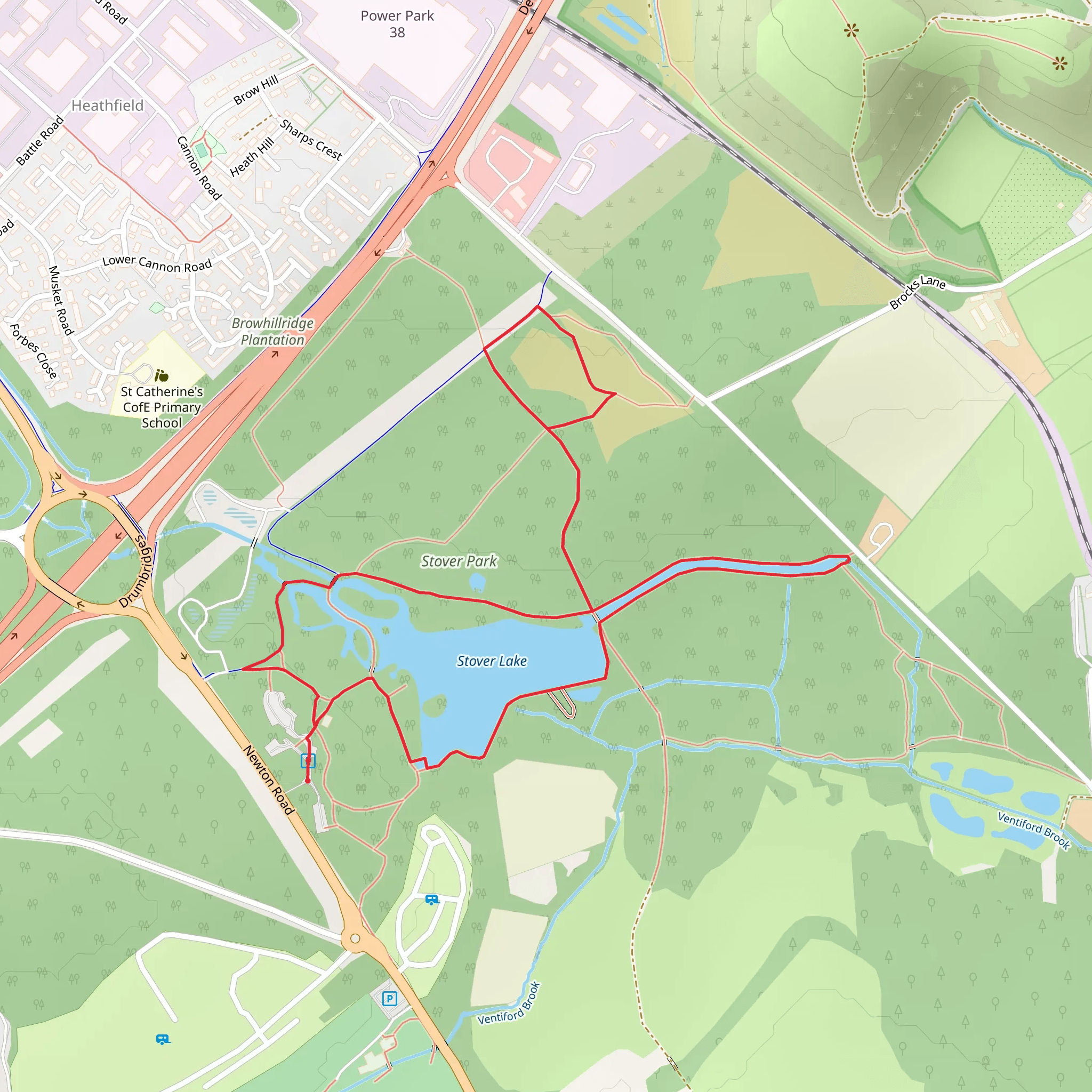 Stover Country Park Loop mobile static map