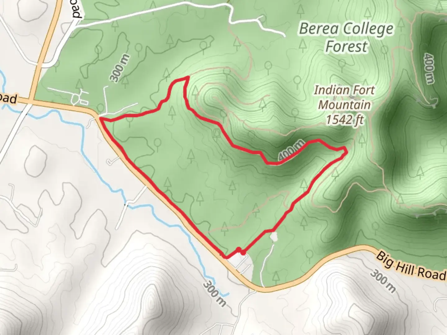 An image depicting the trail Indian Fort Path and Sacred Shadow Loop Trail and its surrounding area.