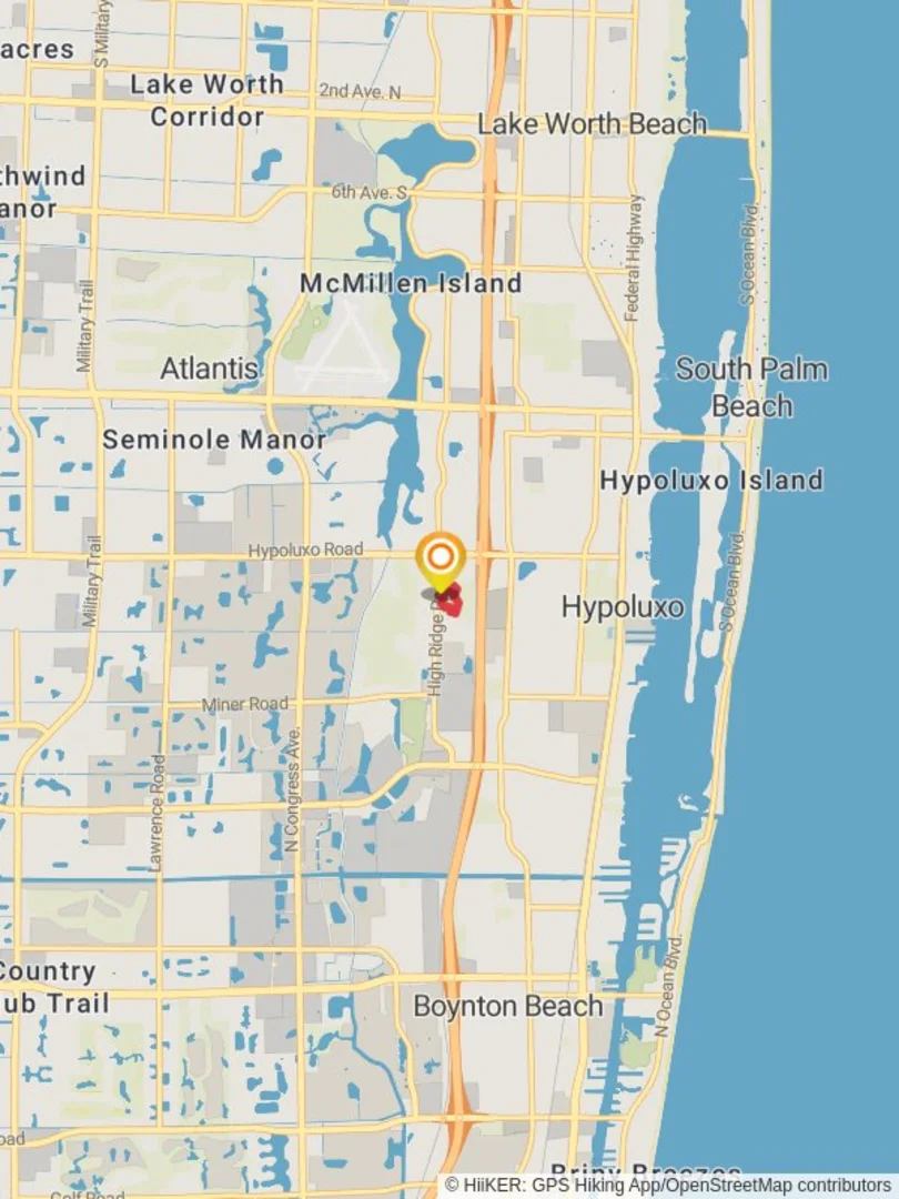 An image depicting the trail High Ridge Scrub Loop and its surrounding area.