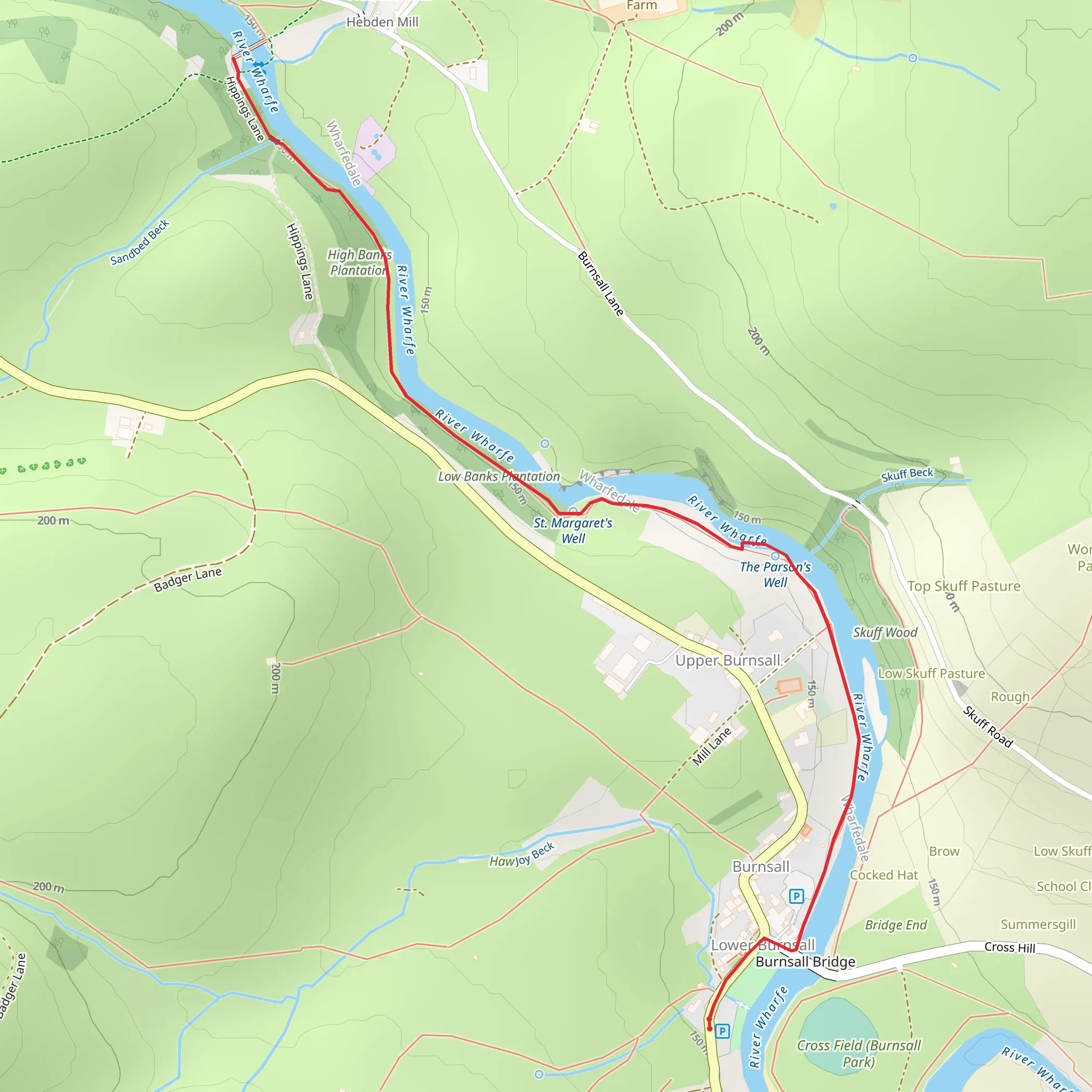 Burnsall Walk mobile static map