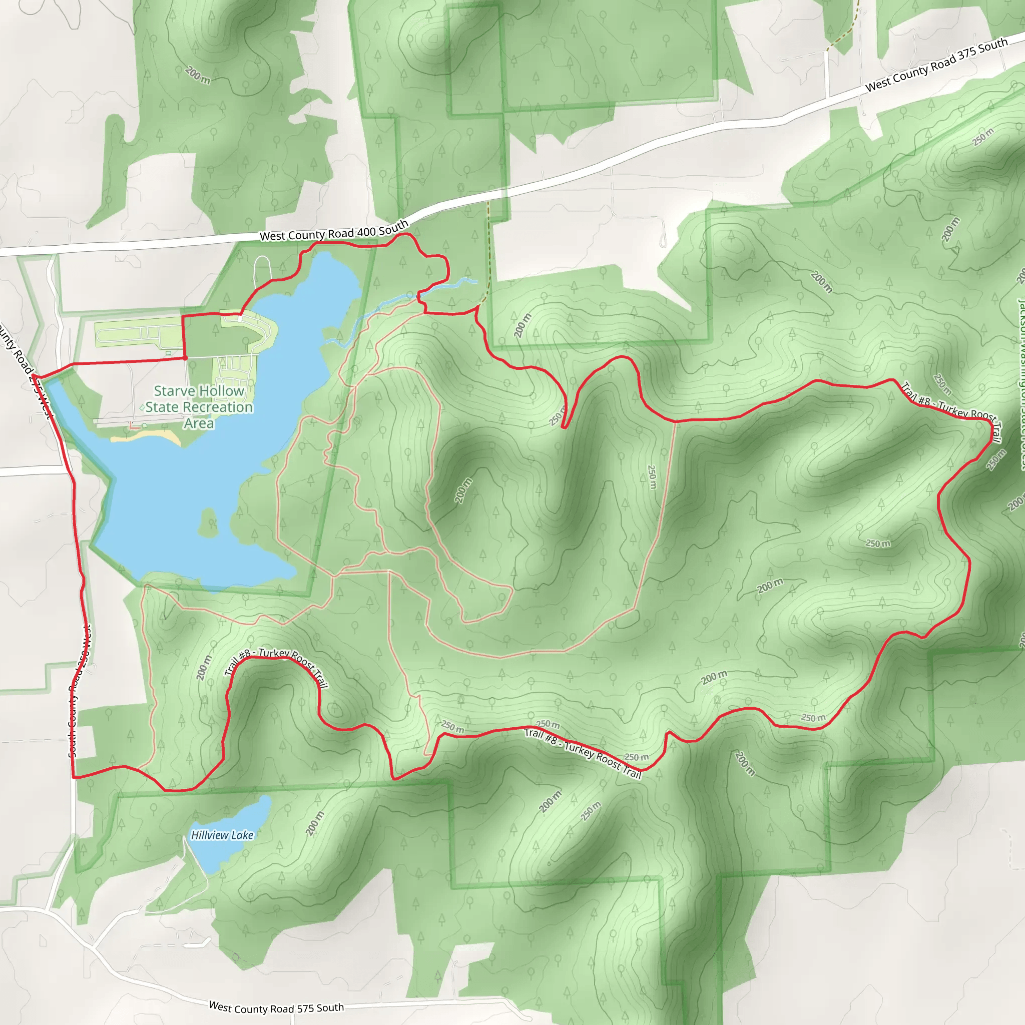 Starve Hollow Lake Loop mobile static map