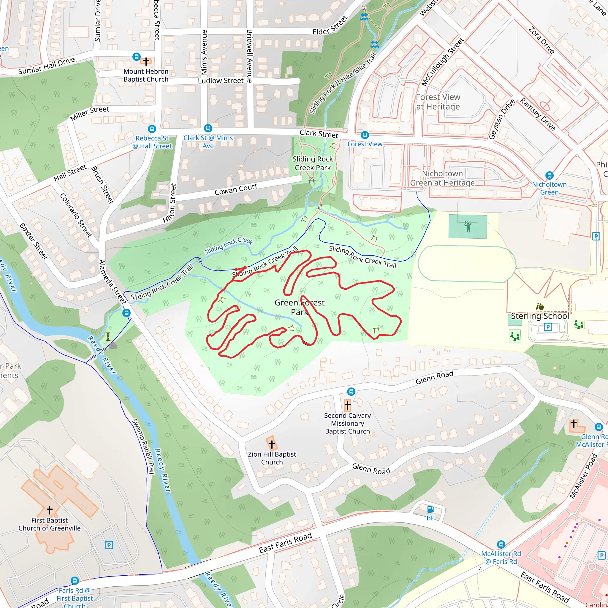 Sliding Rock Creek Loop mobile static map