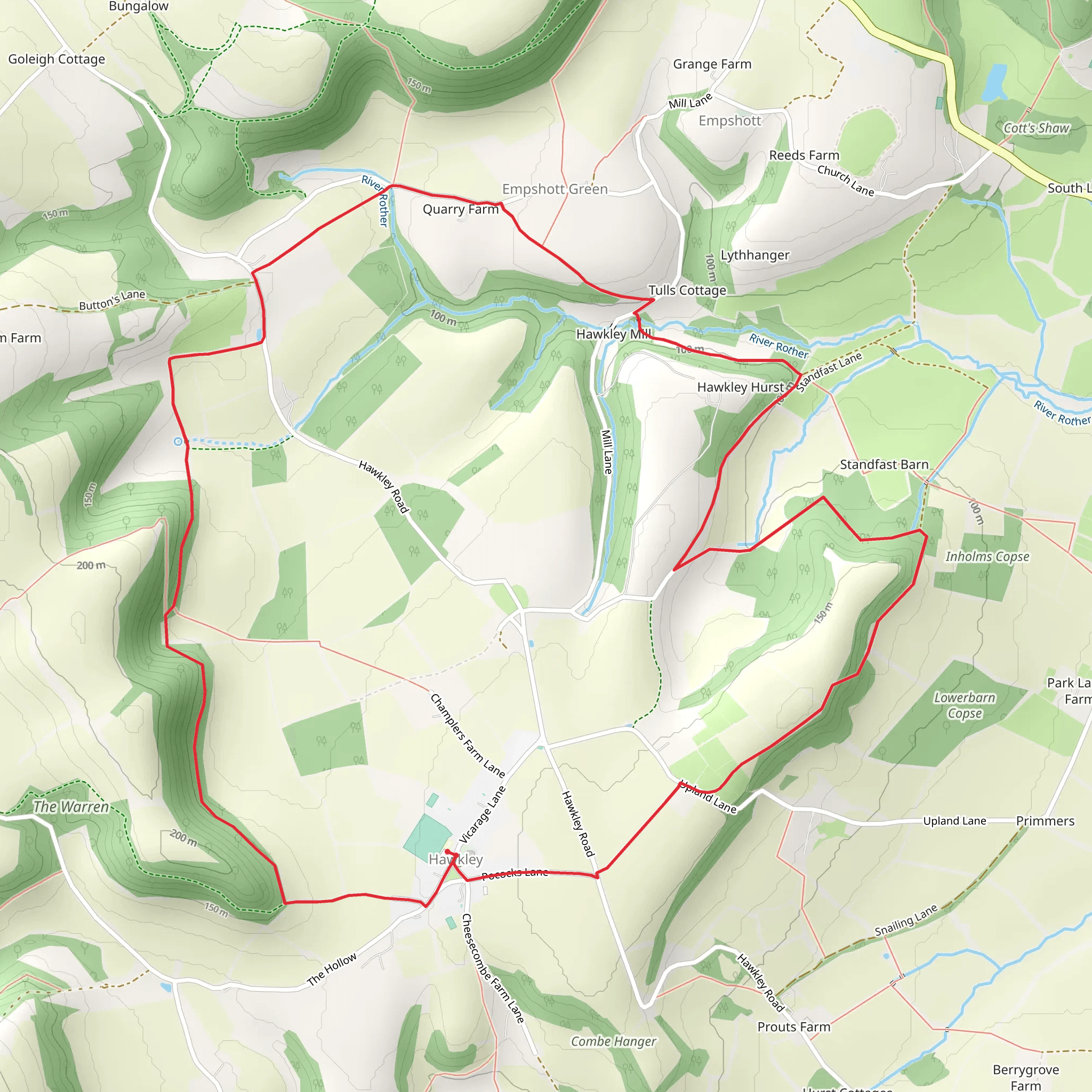 Hawkley Circular Walk mobile static map