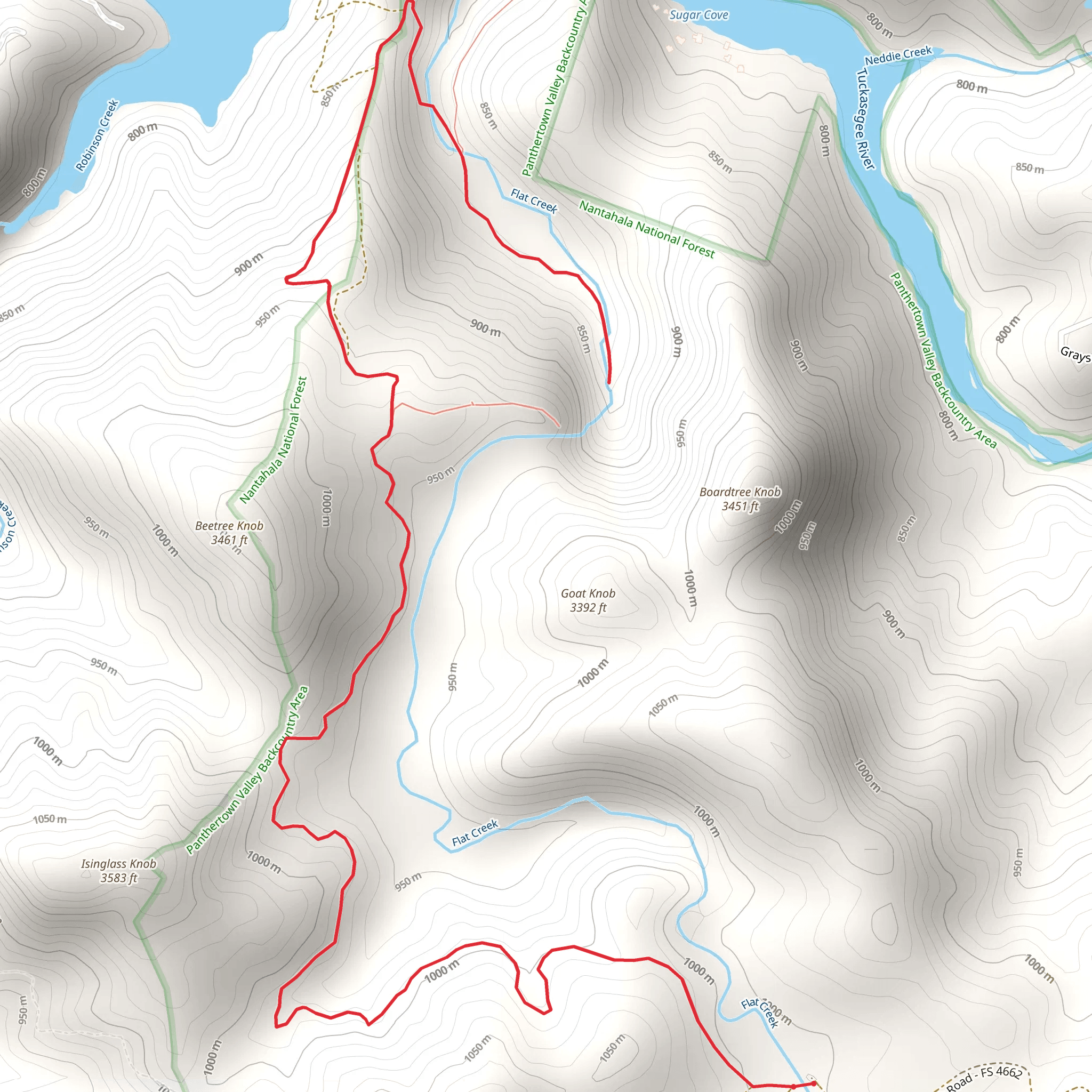 Flat Creek and Eyelet Ridge Walk mobile static map