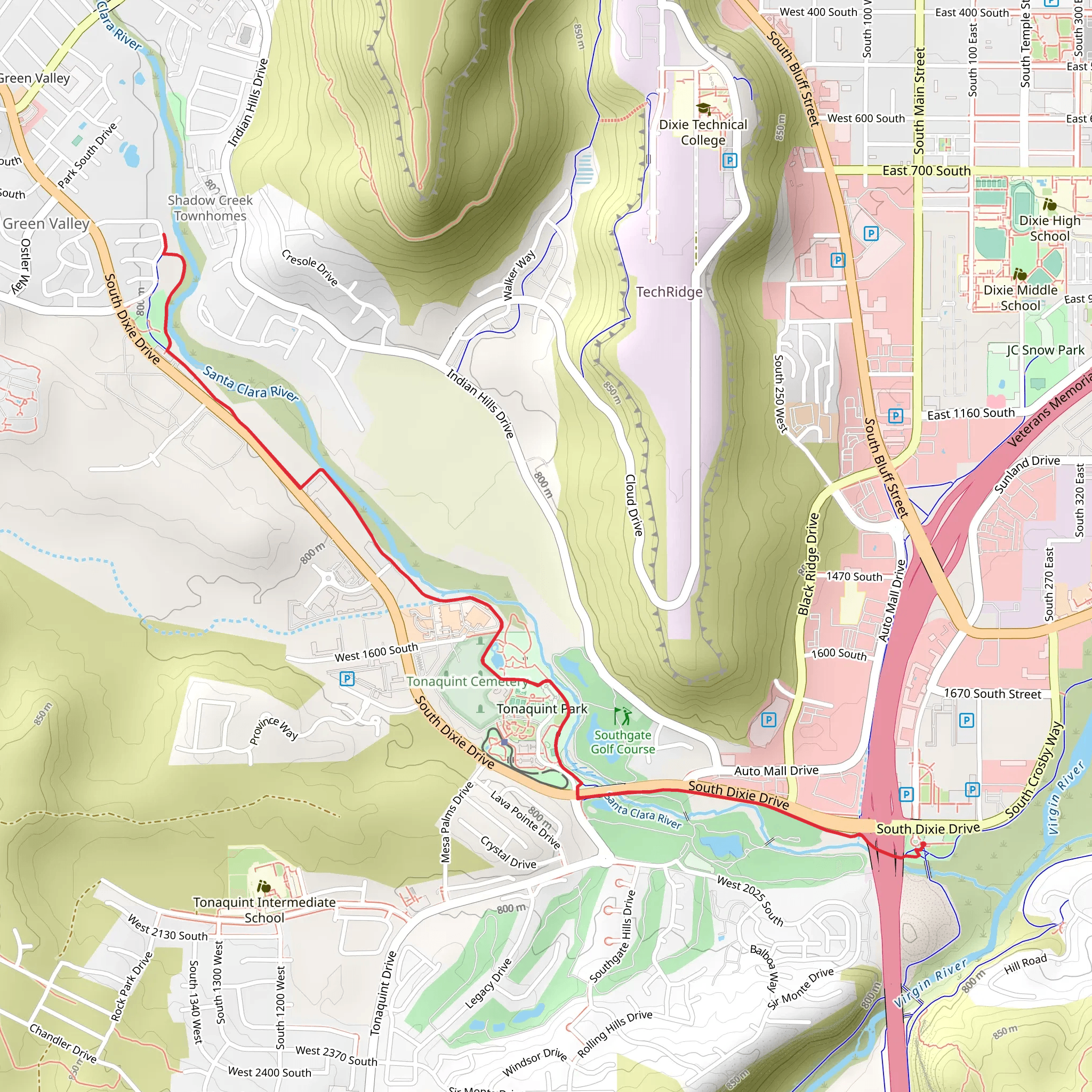 Santa Clara River Trail mobile static map