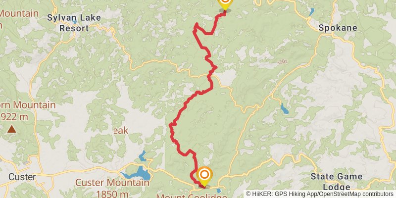 Centennial Trail - South Dakota stage 9 Map