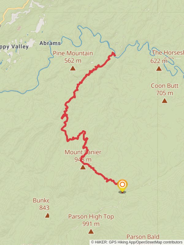 Hannah Mountain Trail from Parson Branch Road